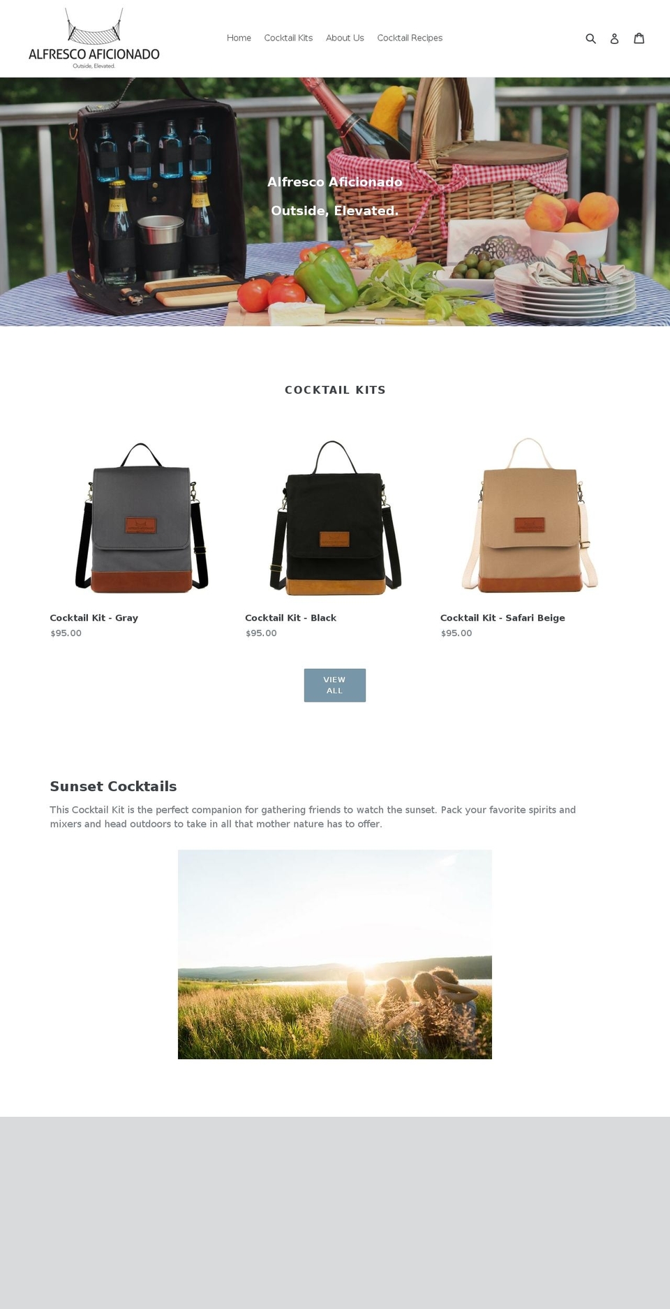 alfrescoaficionado.com — Shopify storefront screenshot
