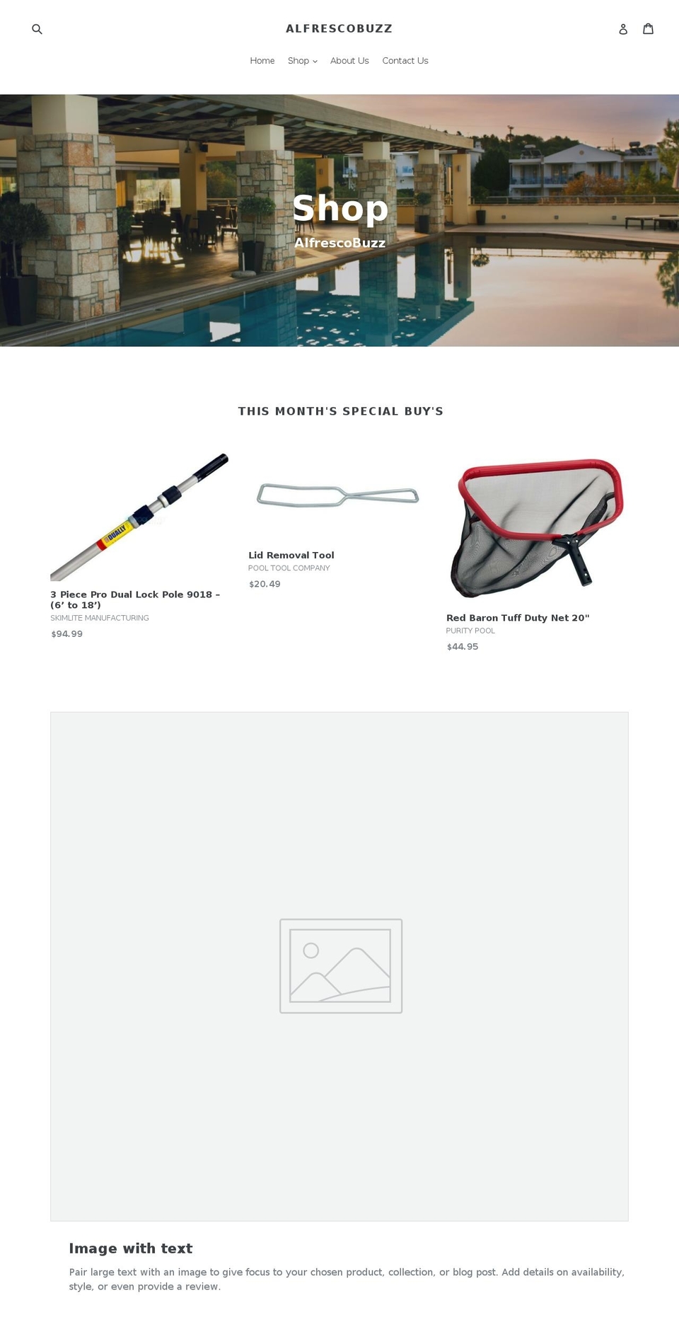 alfrescobuzz.com — Shopify storefront screenshot