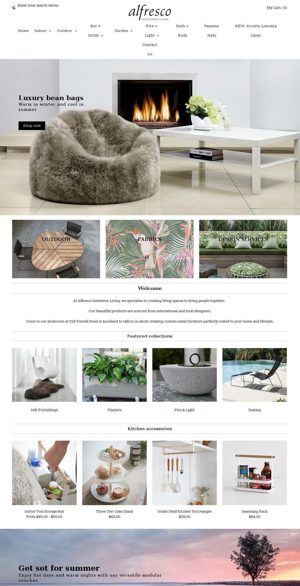 alfrescogarden.co.nz shopify website screenshot