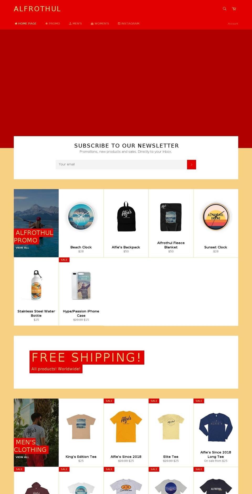 alfrothul.com — Shopify storefront screenshot