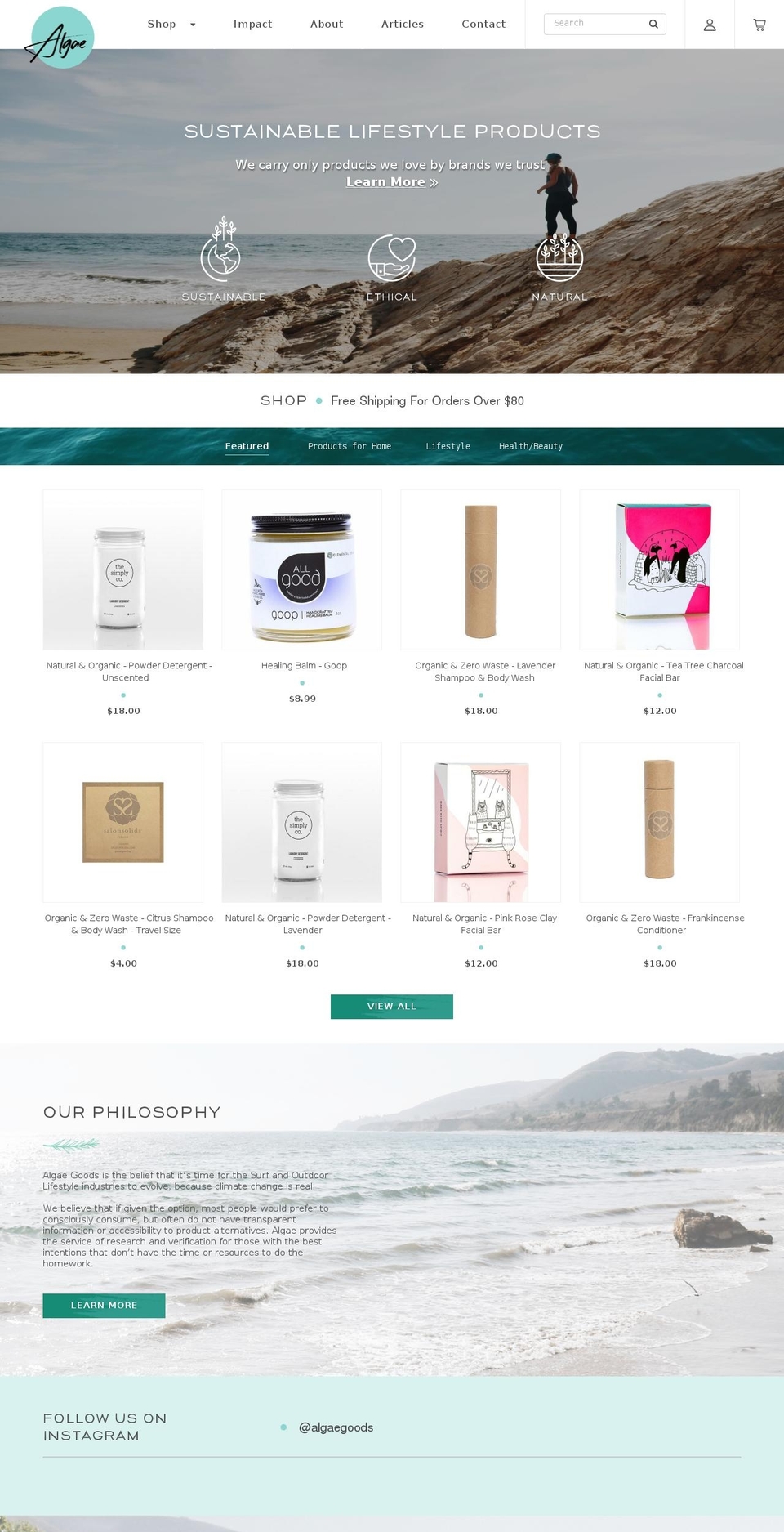 algaegoods.com shopify website screenshot