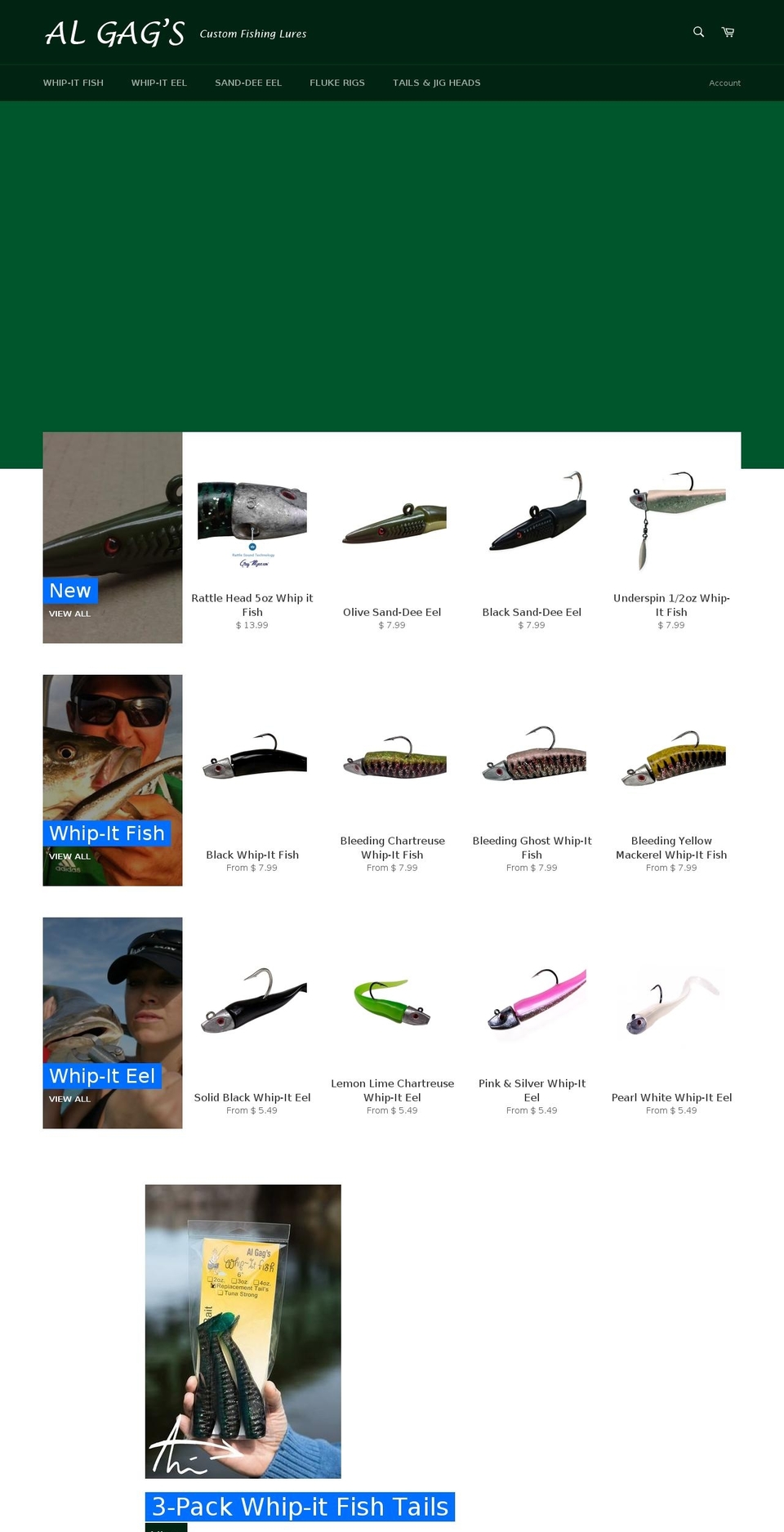 algagslures.com shopify website screenshot