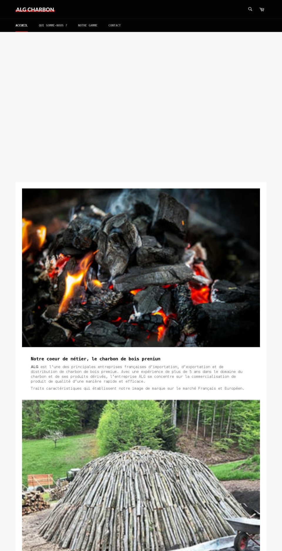 algcharbon.com shopify website screenshot