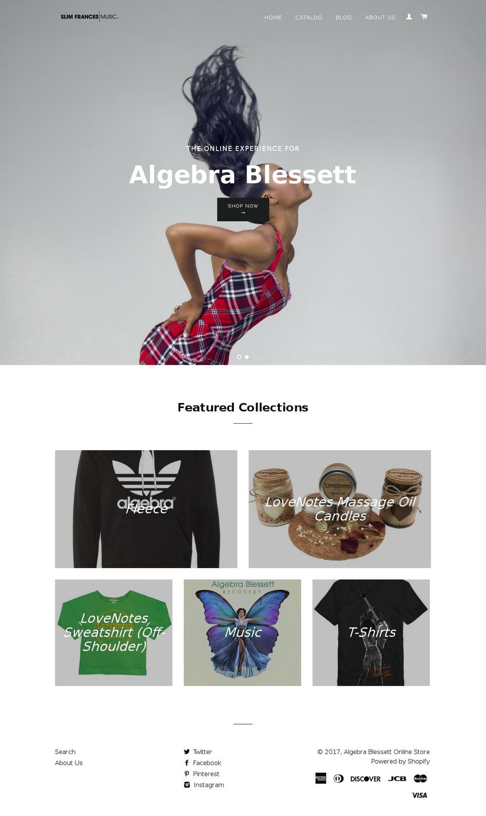 algebrablessett.com shopify website screenshot