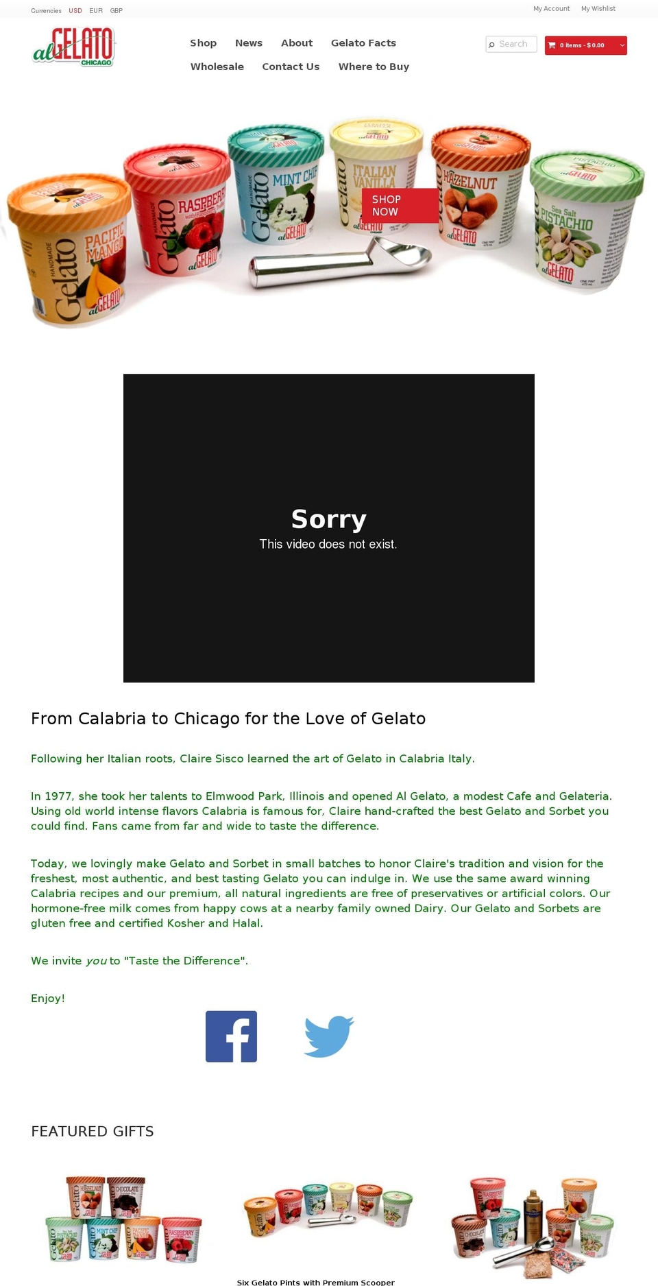 algelato.com shopify website screenshot