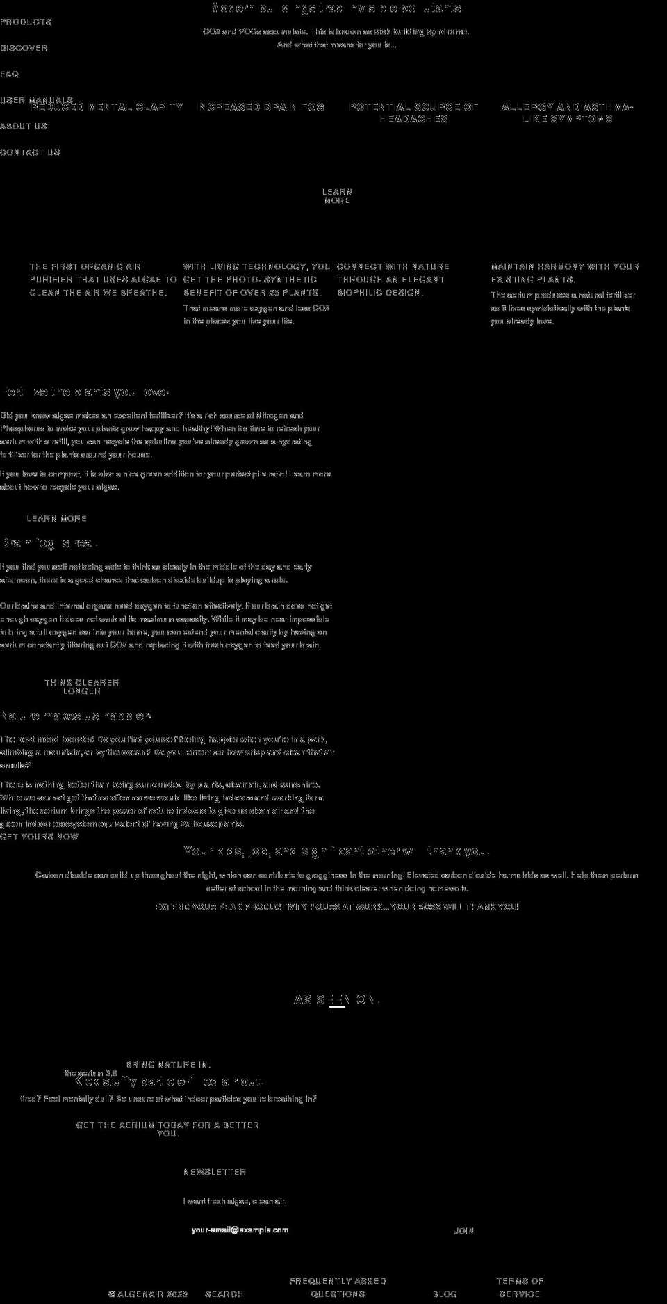algenair.com shopify website screenshot
