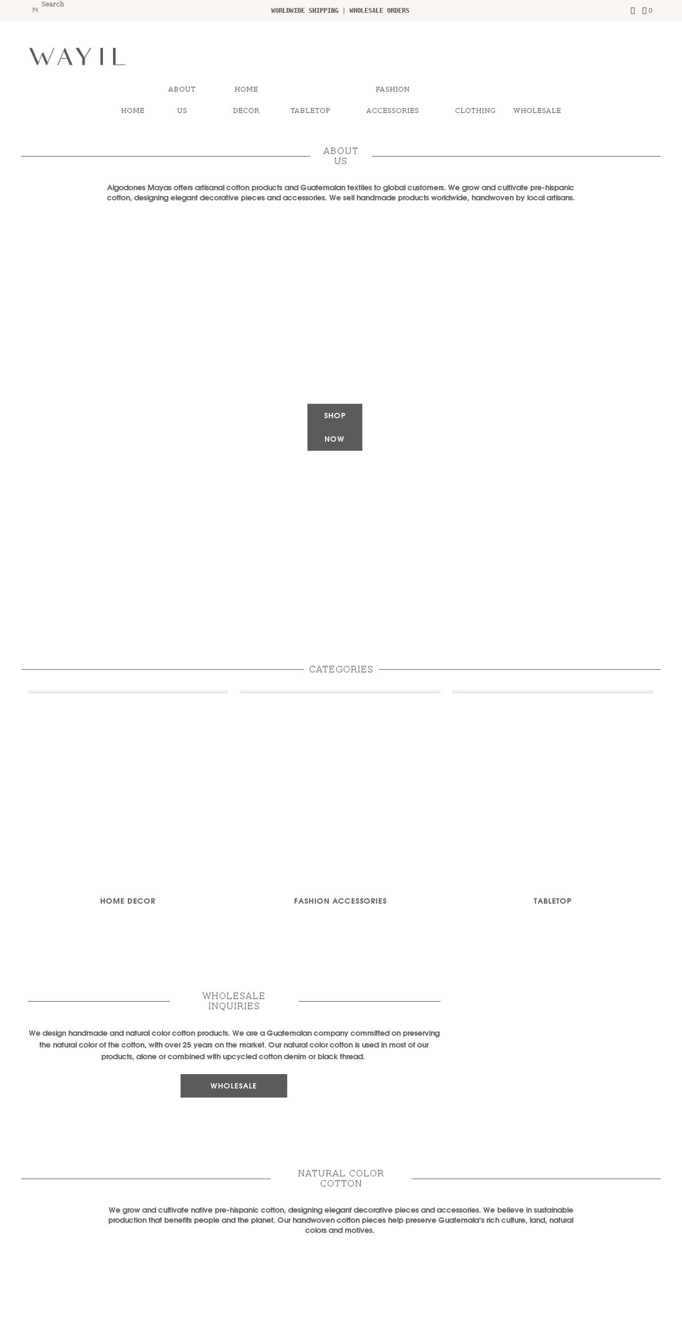 algodonesmayas.com shopify website screenshot