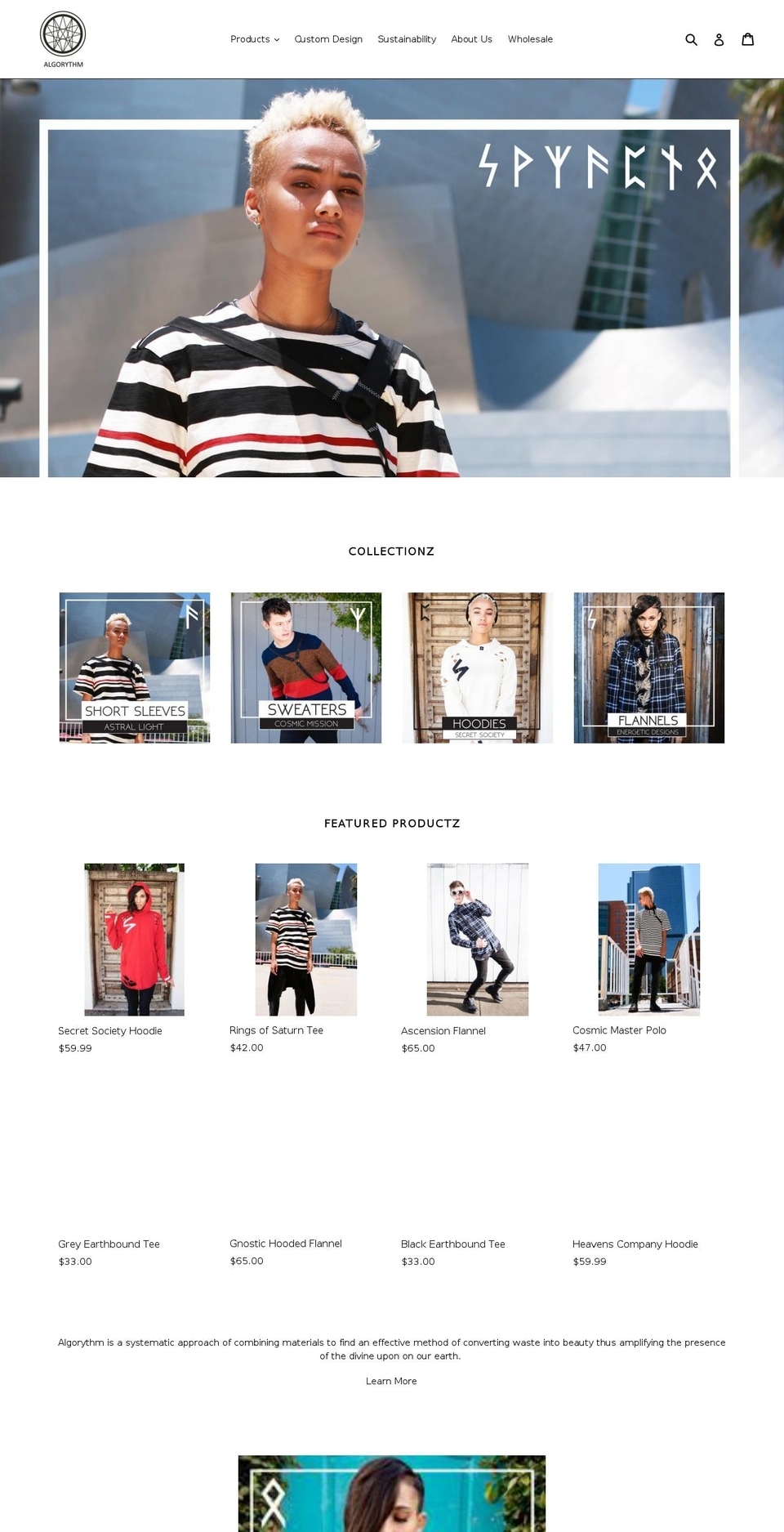 algorythmdesigns.com — Shopify storefront screenshot