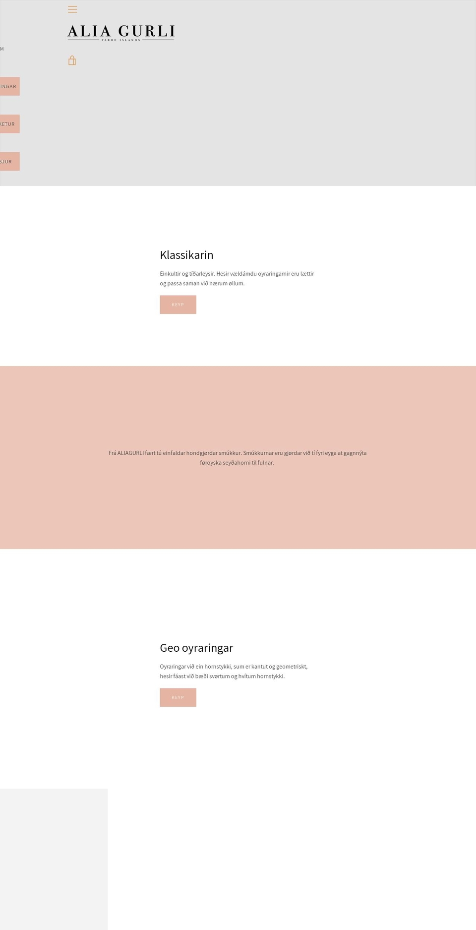 aliagurli.com — Shopify storefront screenshot