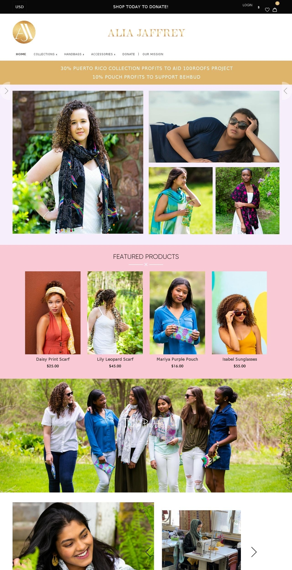 aliajaffrey.com shopify website screenshot