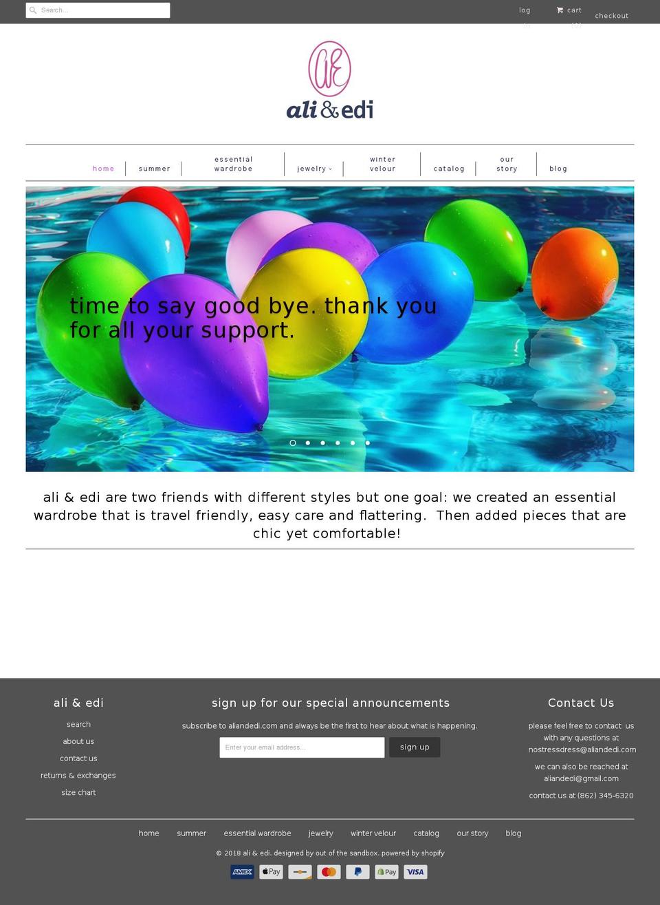 aliandedi.com — Shopify storefront screenshot