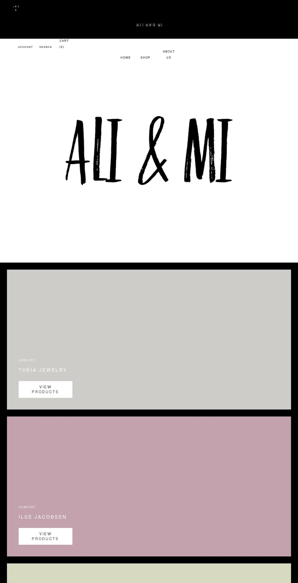 aliandmi.com shopify website screenshot