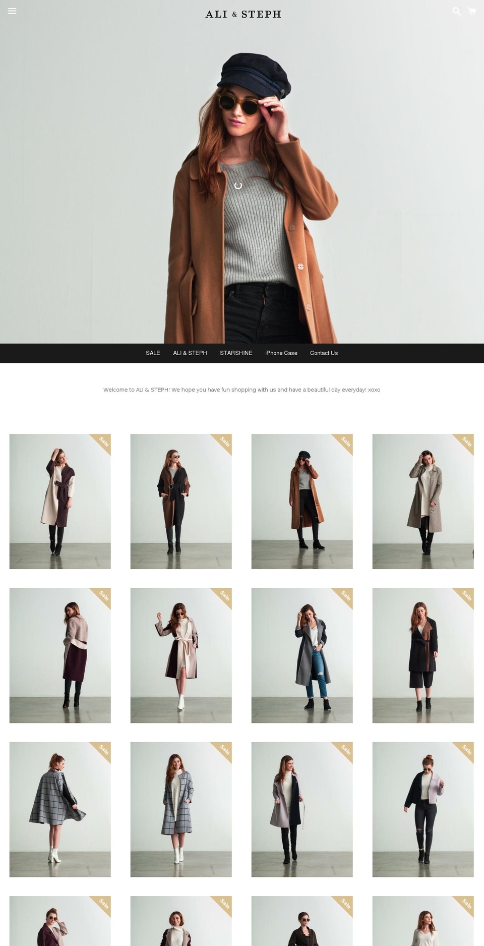 aliandsteph.com — Shopify storefront screenshot