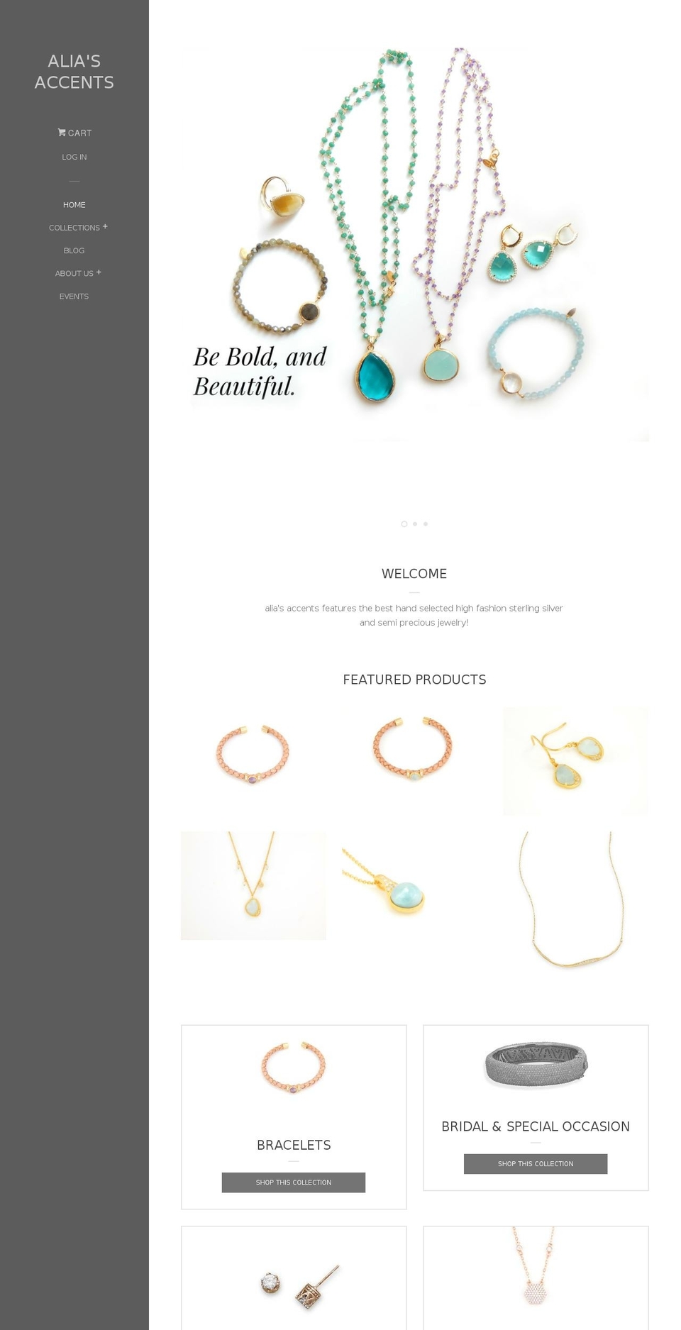 aliasaccents.com shopify website screenshot