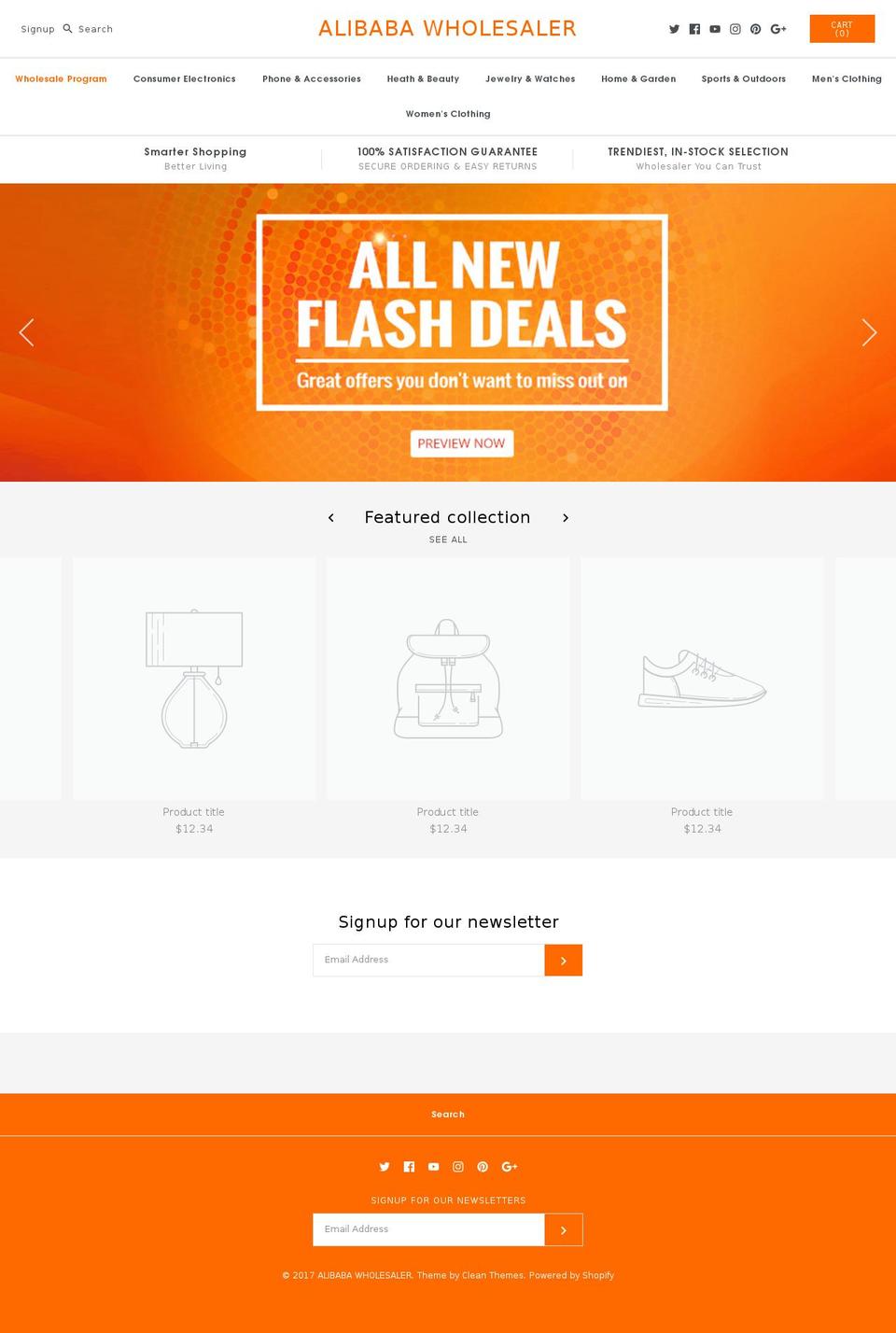 alibabawholesaler.com shopify website screenshot