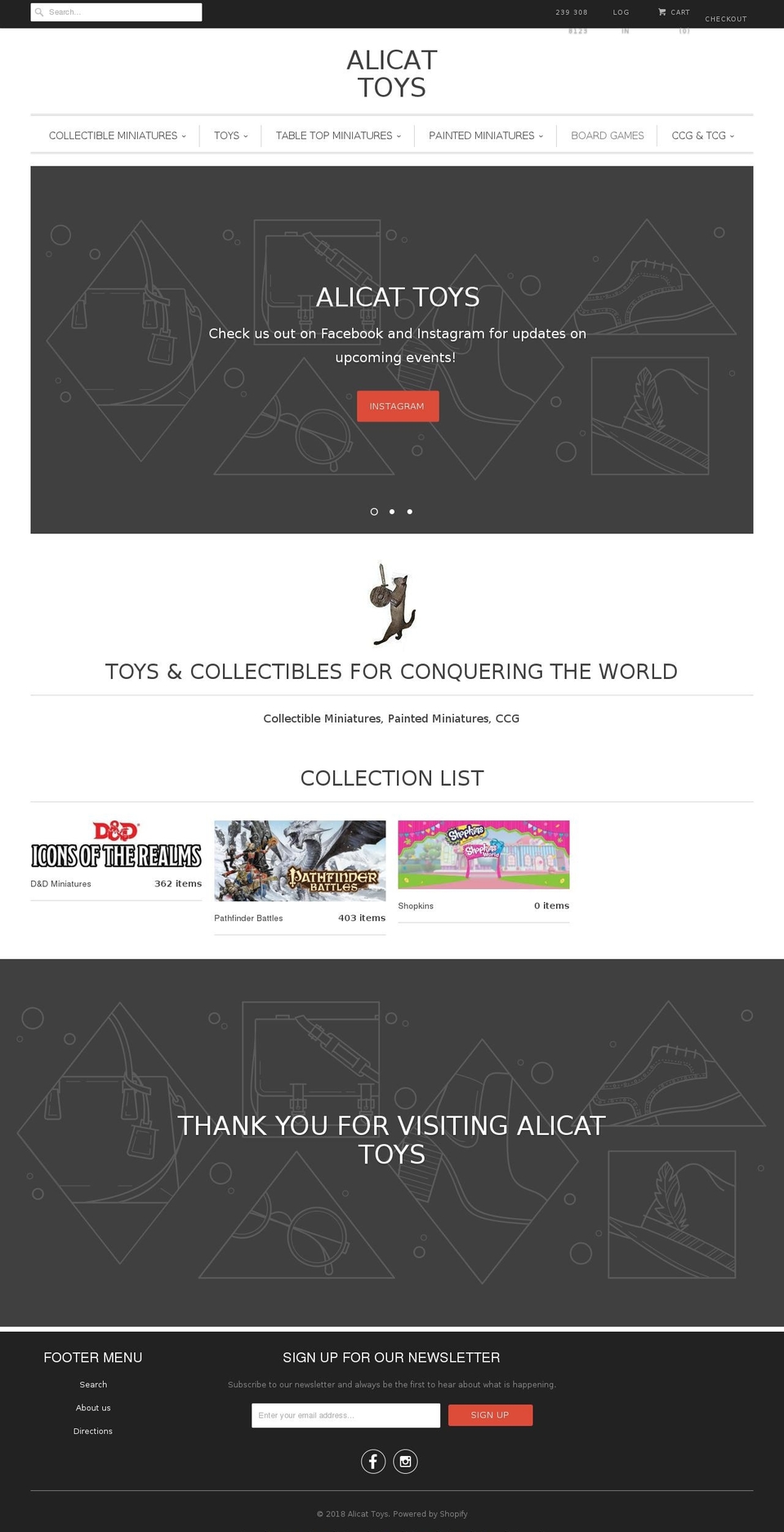 alicattoys.com — Shopify storefront screenshot