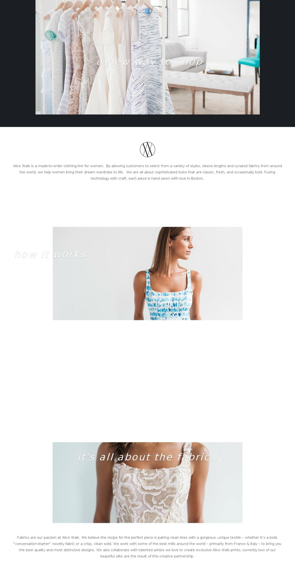 Copy of Parallax Shopify theme site example alice-walk.com