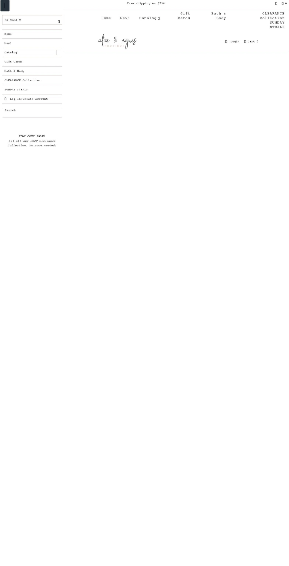 aliceandagnes.com shopify website screenshot