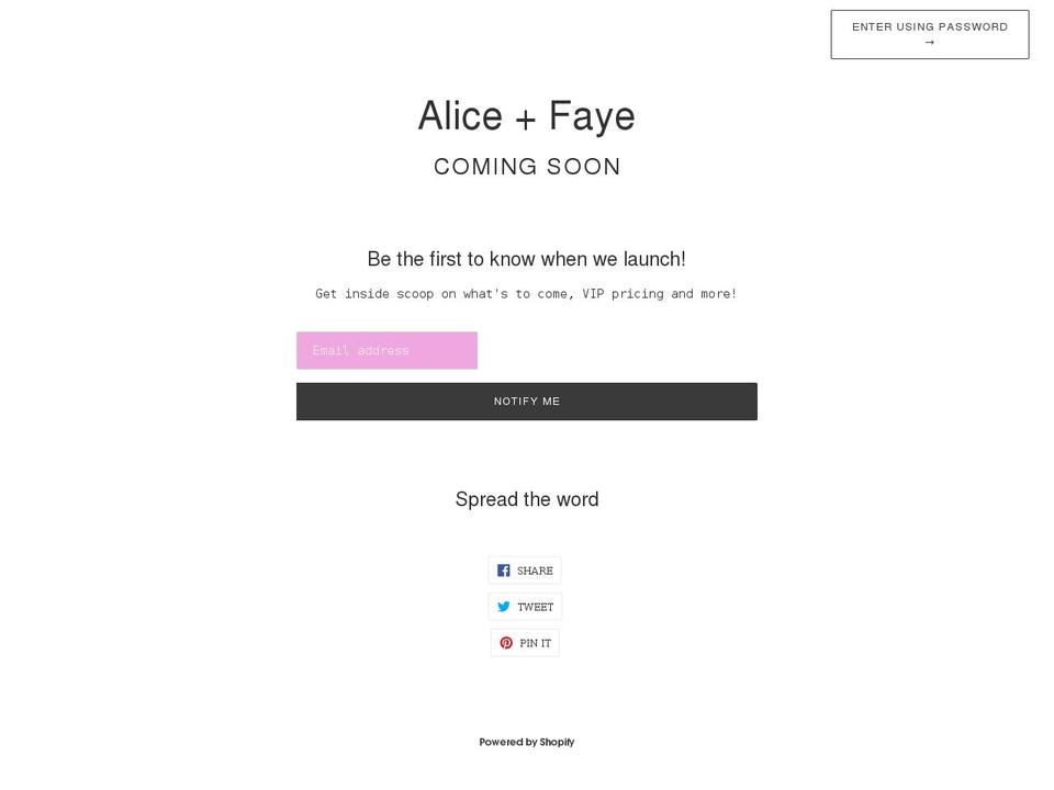 aliceandfaye.com shopify website screenshot