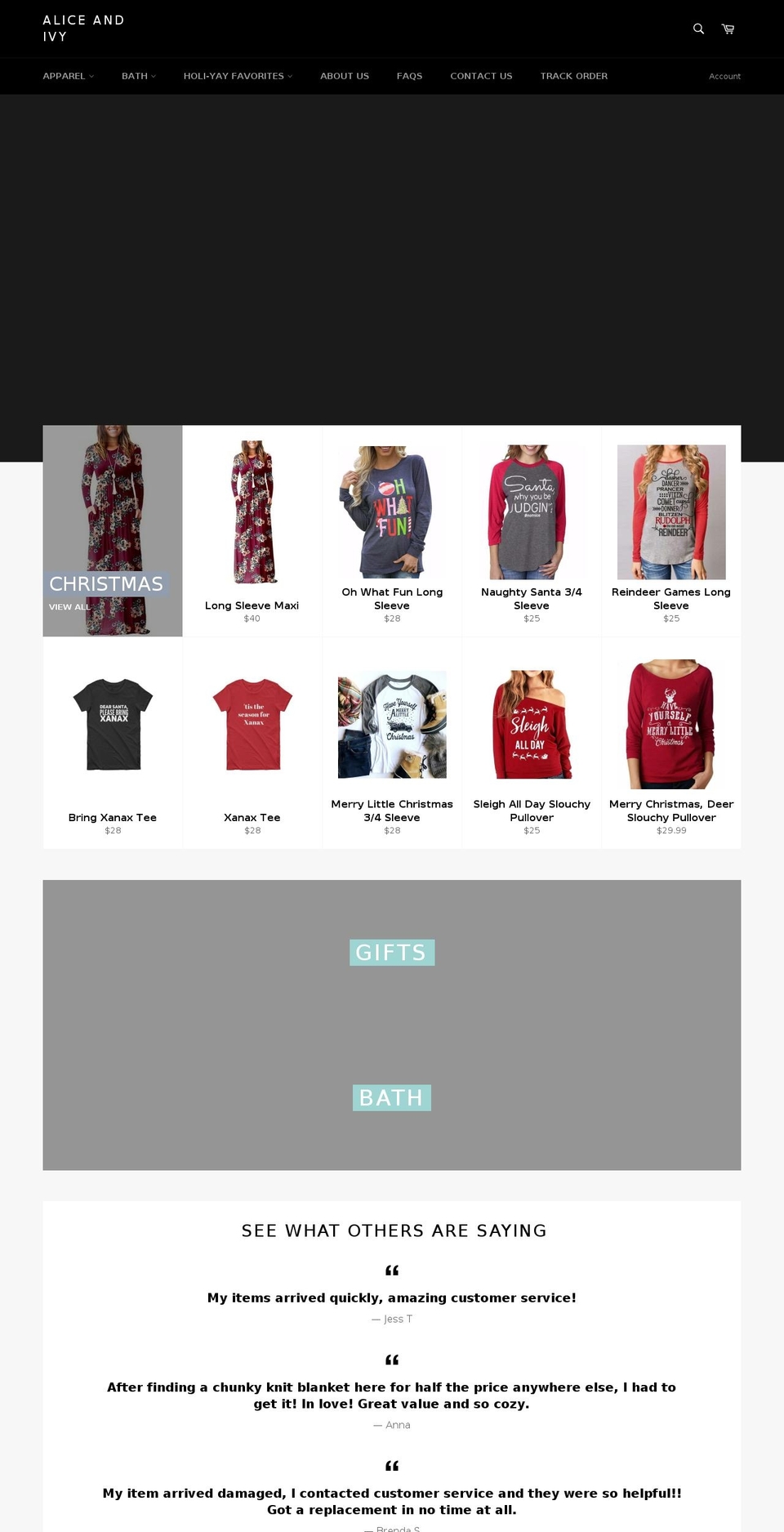 aliceandivy.com — Shopify storefront screenshot