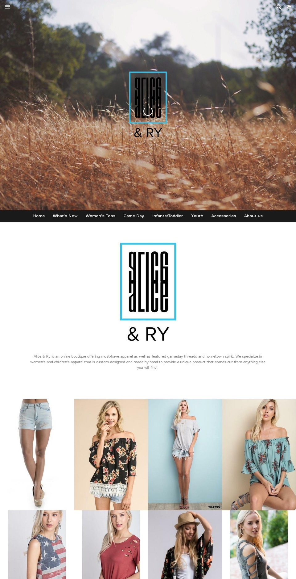 aliceandry.com shopify website screenshot