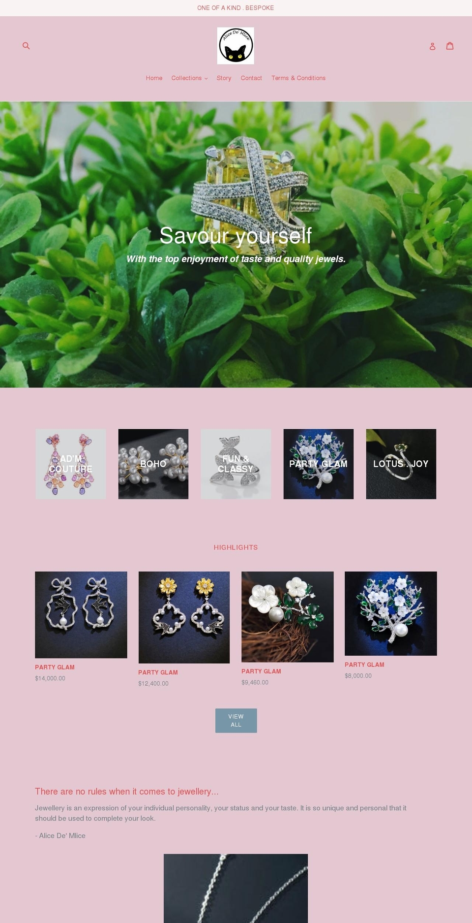 alicedemlice.com shopify website screenshot