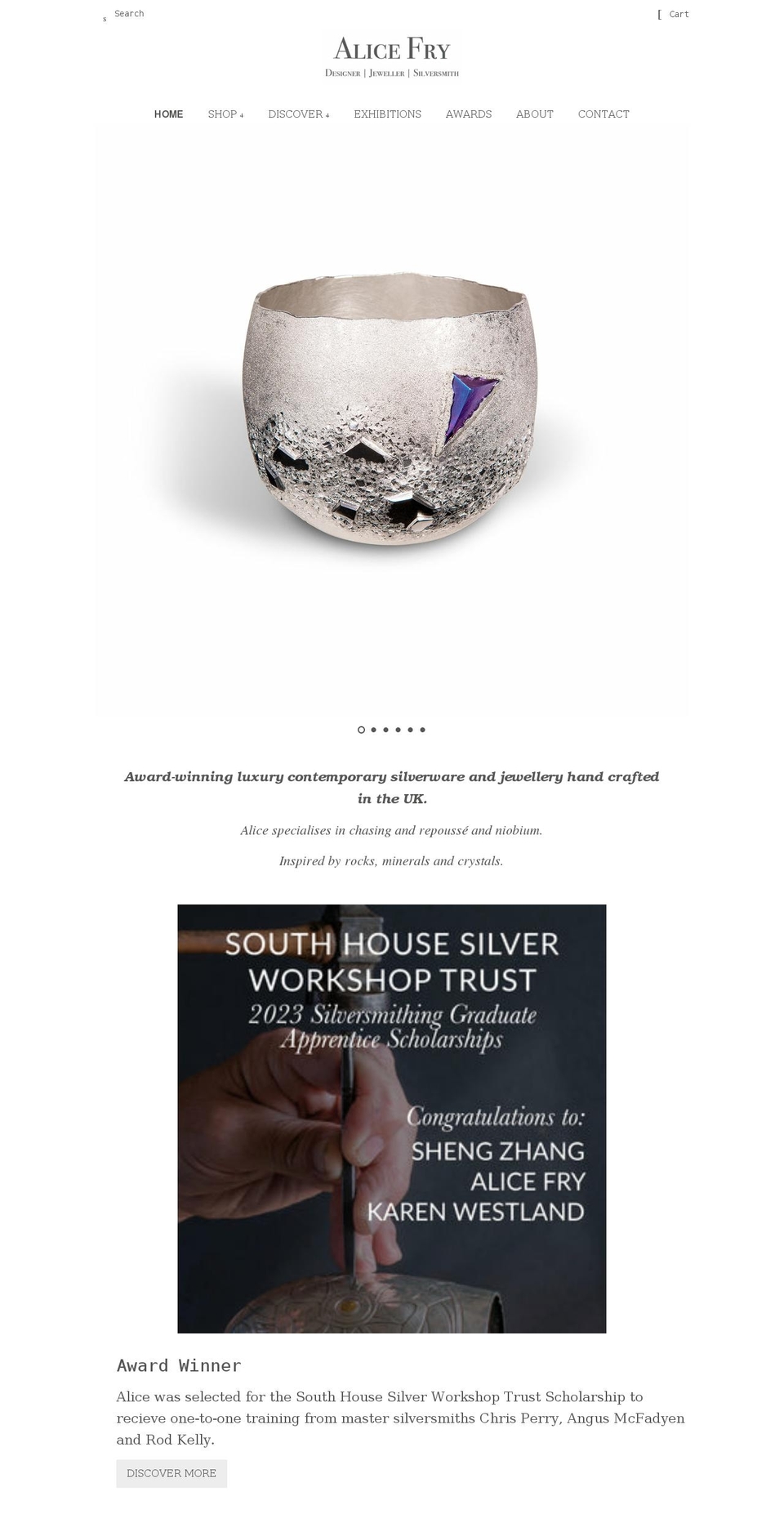 alicefry.com shopify website screenshot