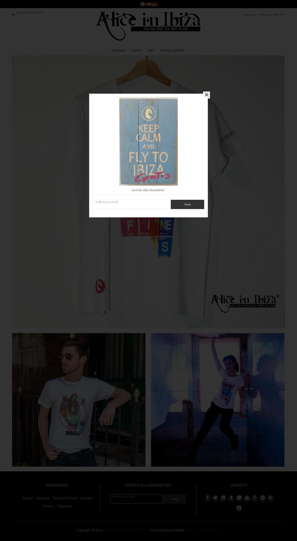 aliceinibiza.com — Shopify storefront screenshot