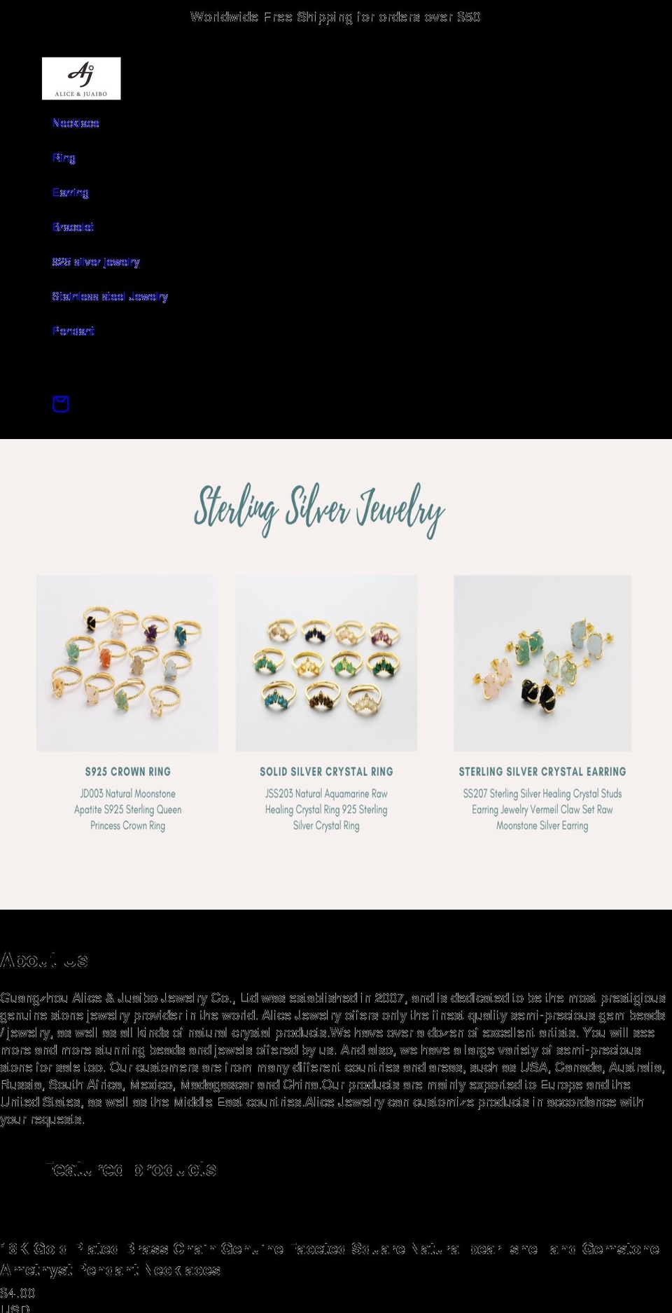 alicejab.com shopify website screenshot