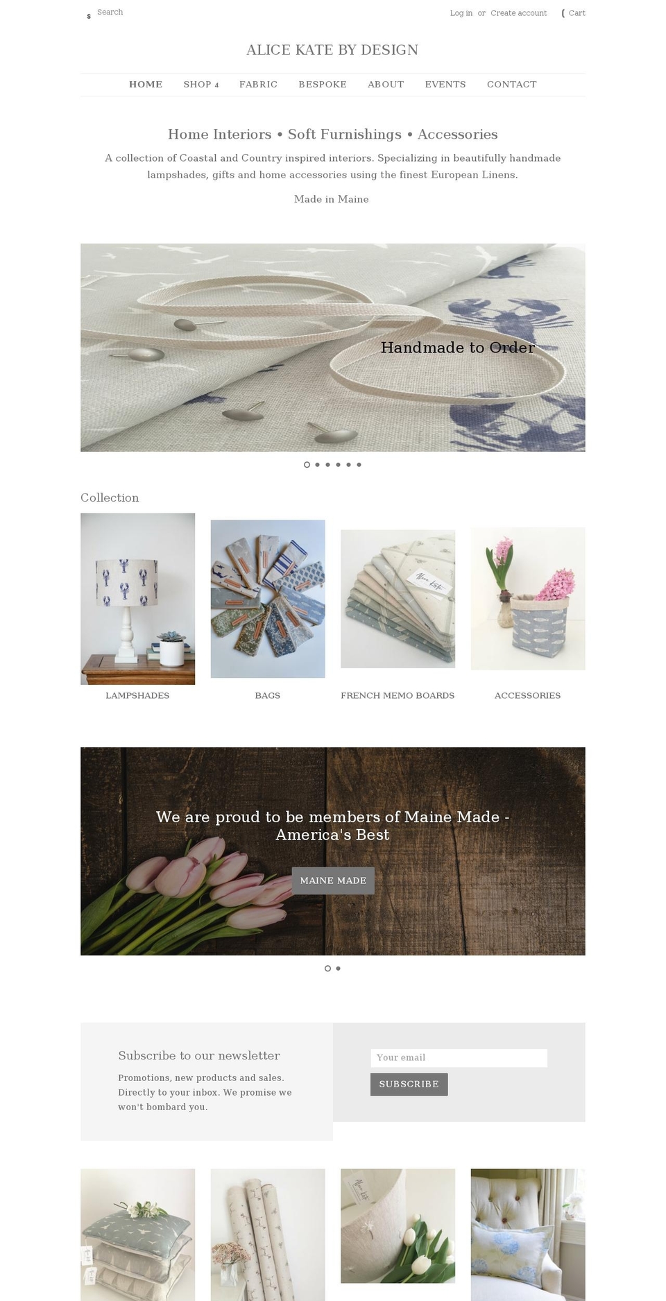 alicekatebydesign.com — Shopify storefront screenshot