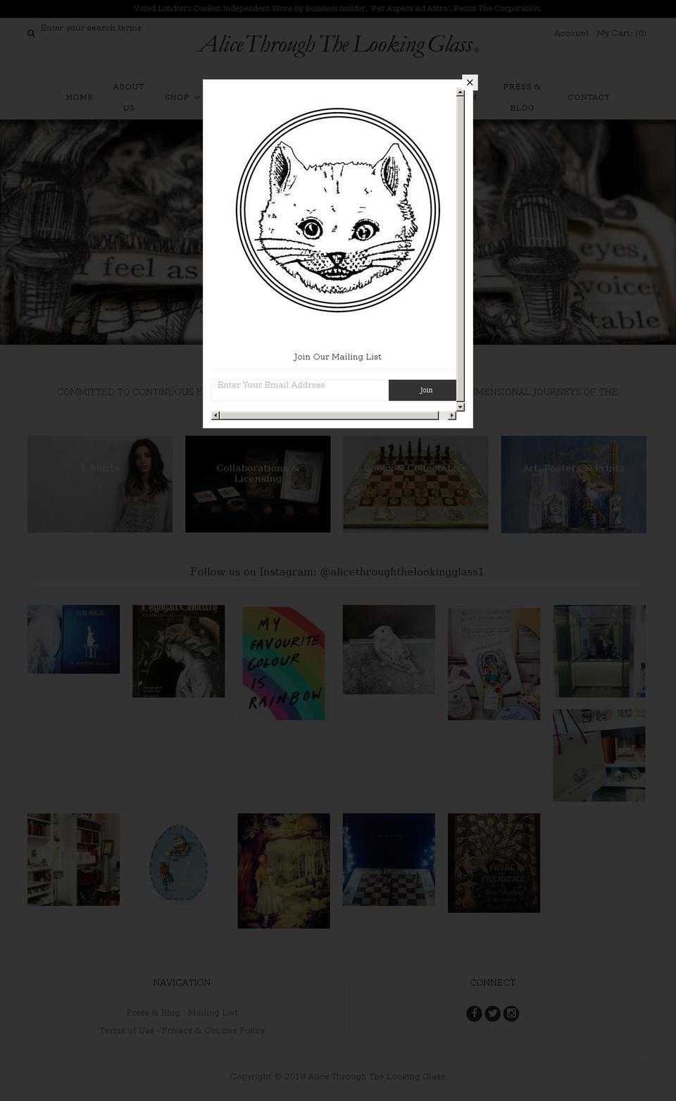 alicelooking.com — Shopify storefront screenshot