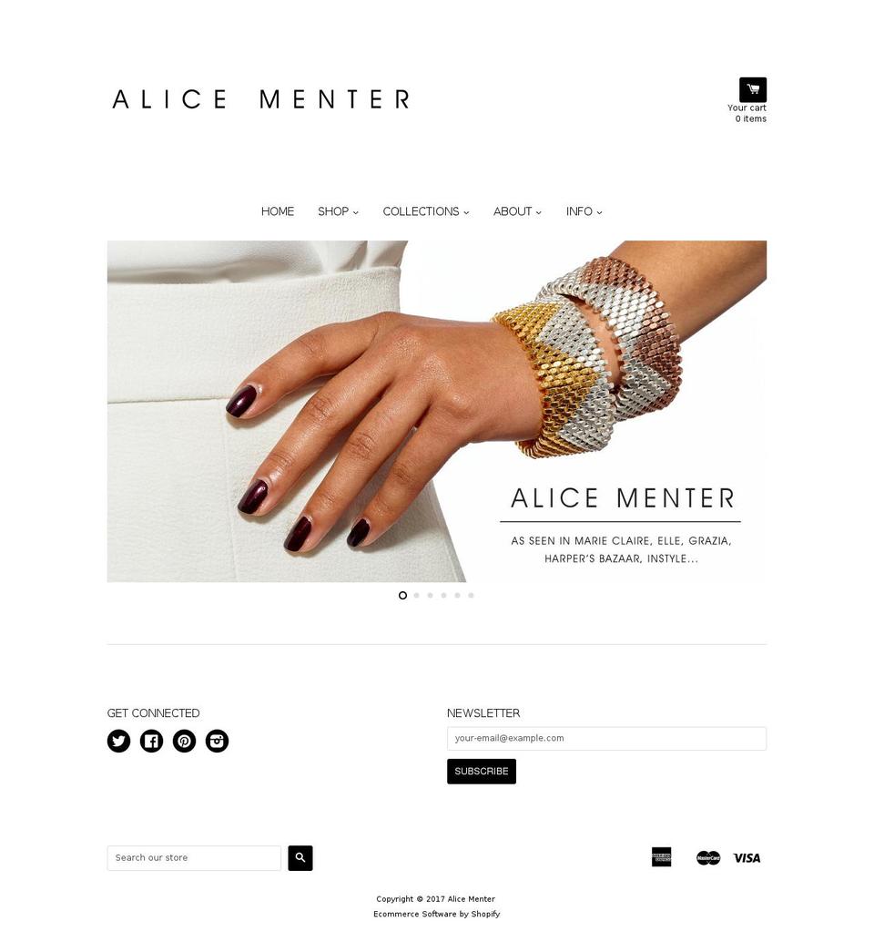 alicementer.com shopify website screenshot