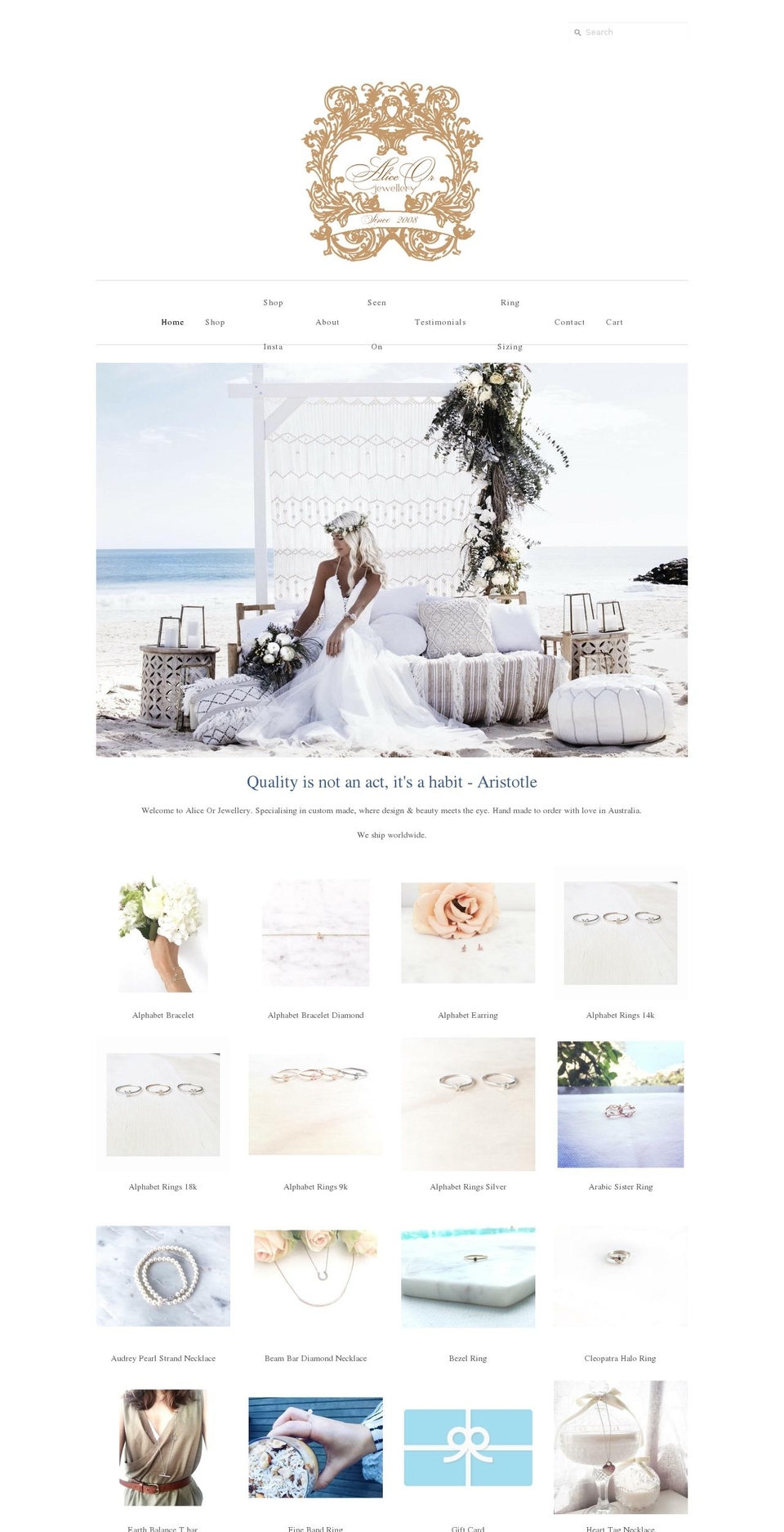 aliceor.com shopify website screenshot