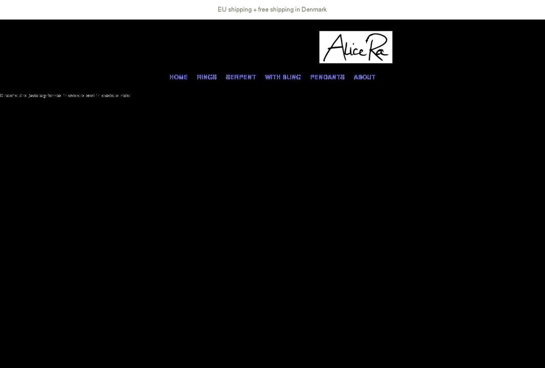 alicerajewellery.com shopify website screenshot