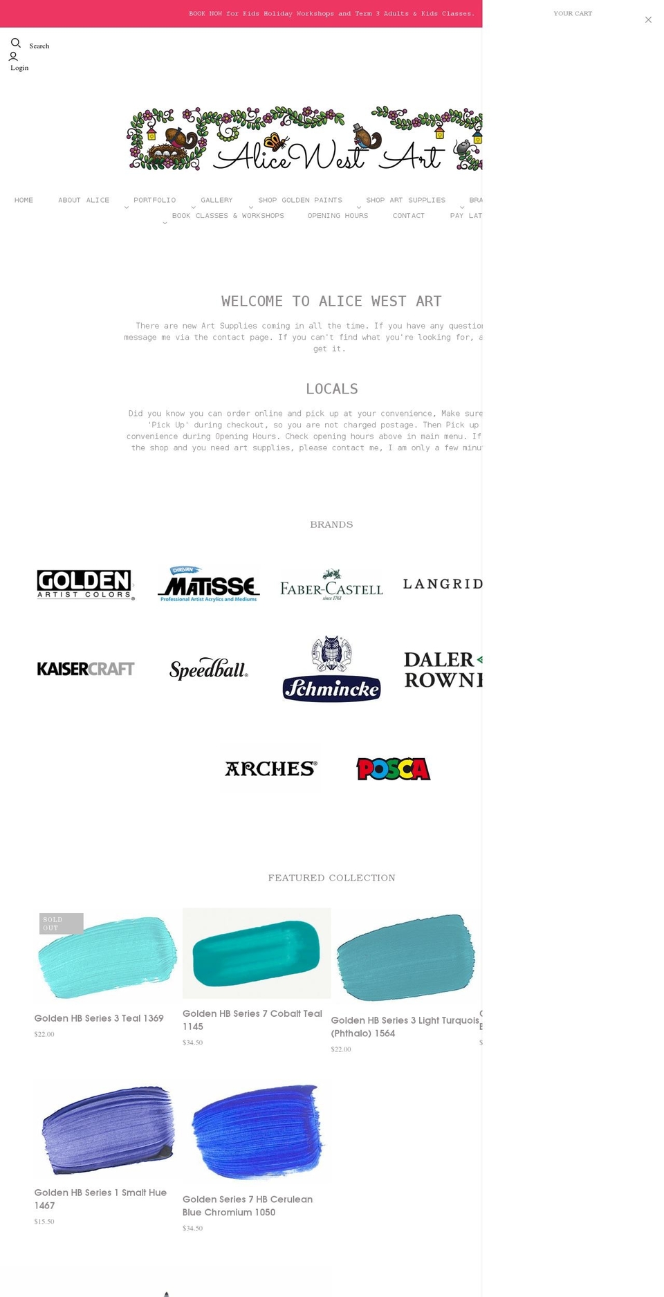 alicewestart.com.au shopify website screenshot