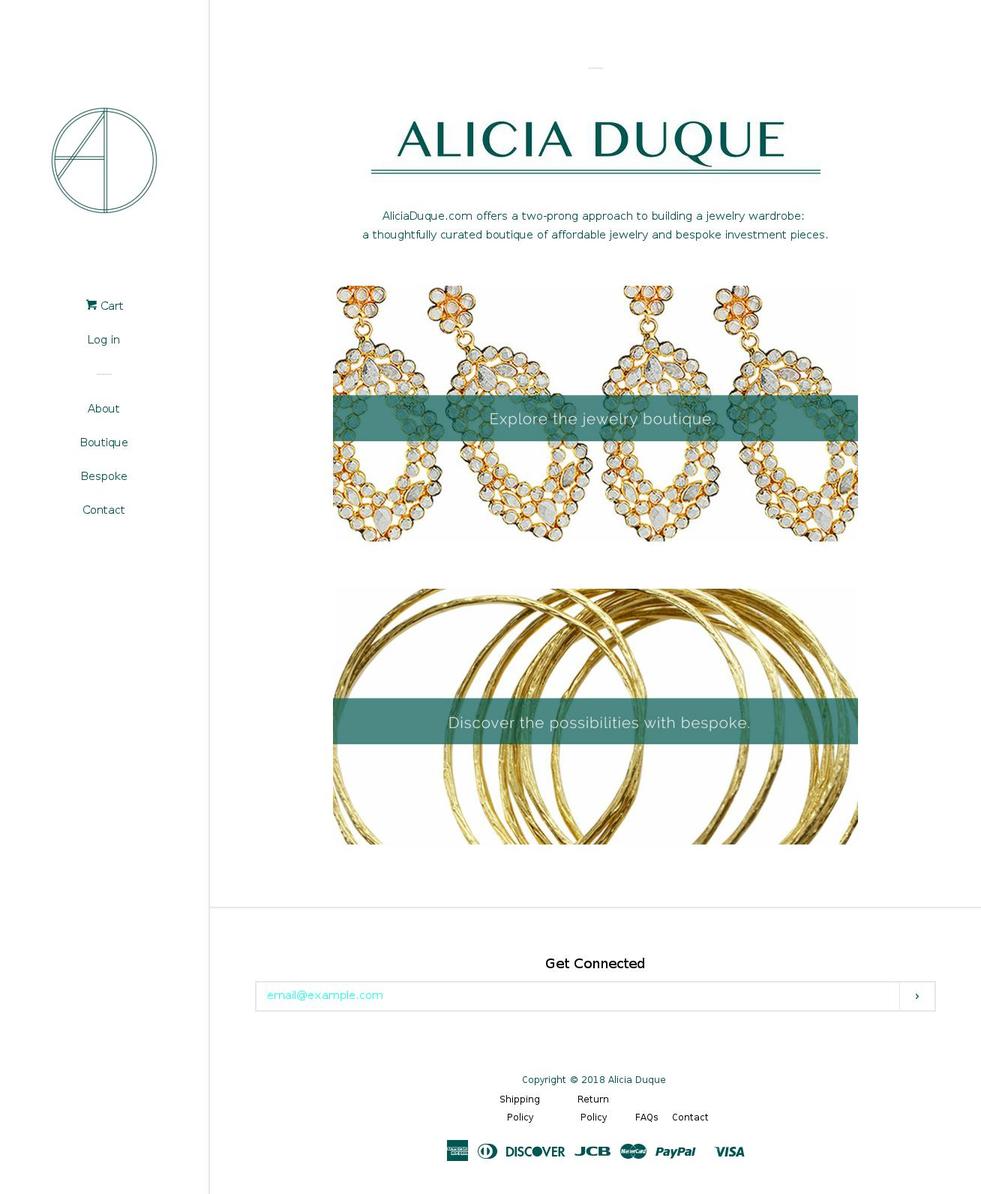 aliciaduque.com shopify website screenshot