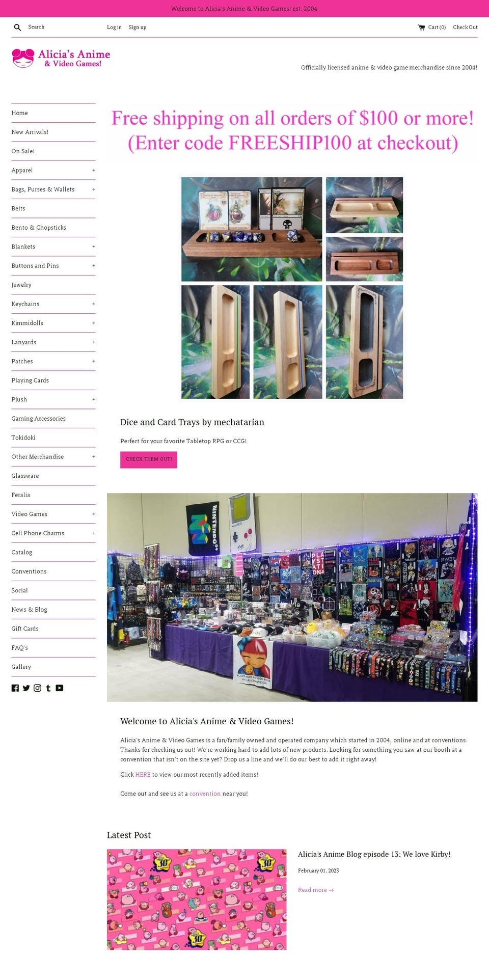 aliciasanime.com shopify website screenshot