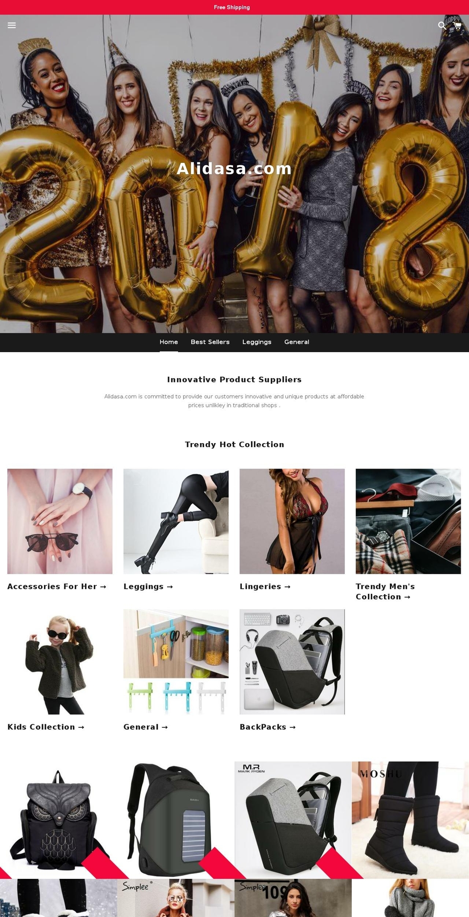 alidasa.com — Shopify storefront screenshot