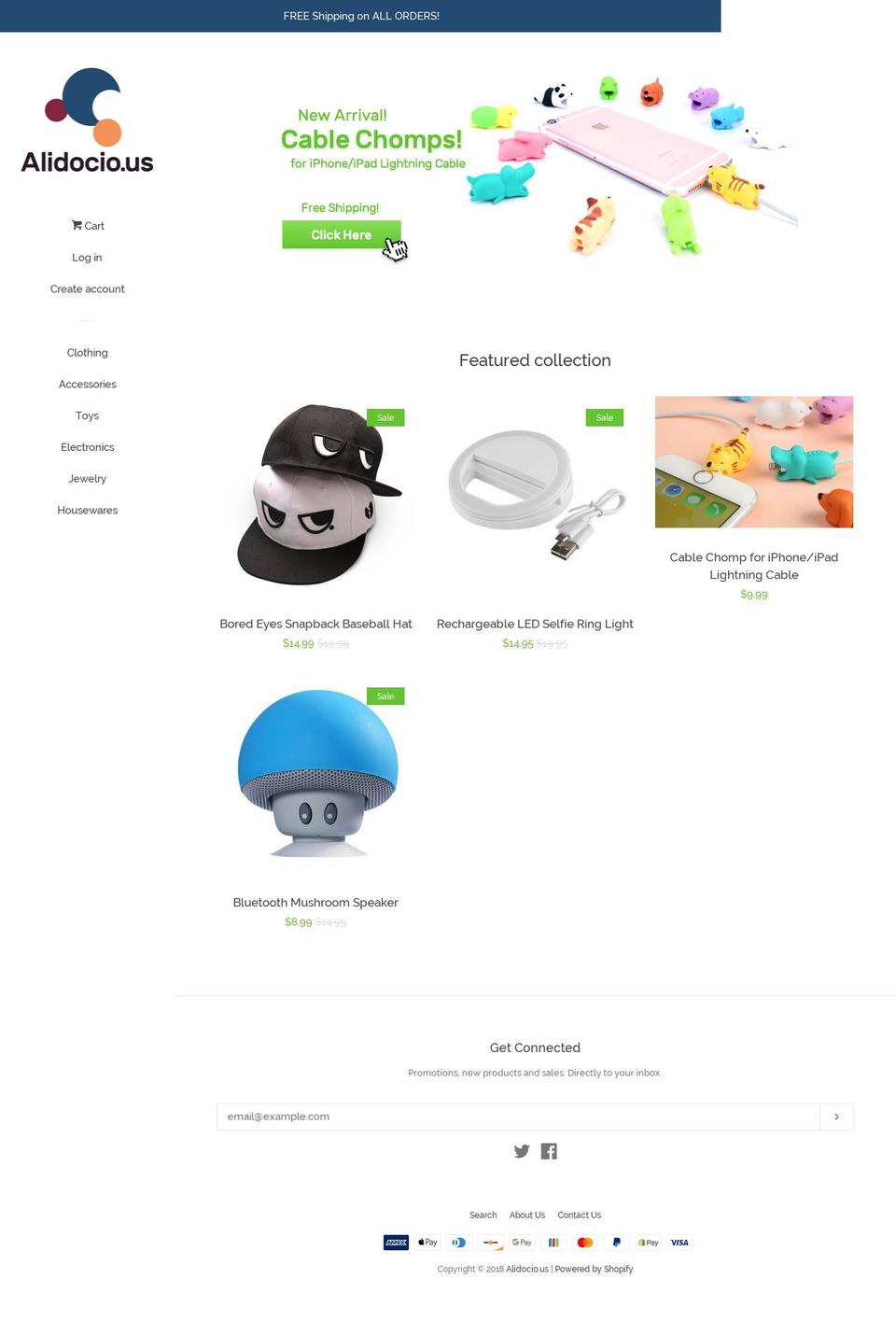 alidocio.us shopify website screenshot