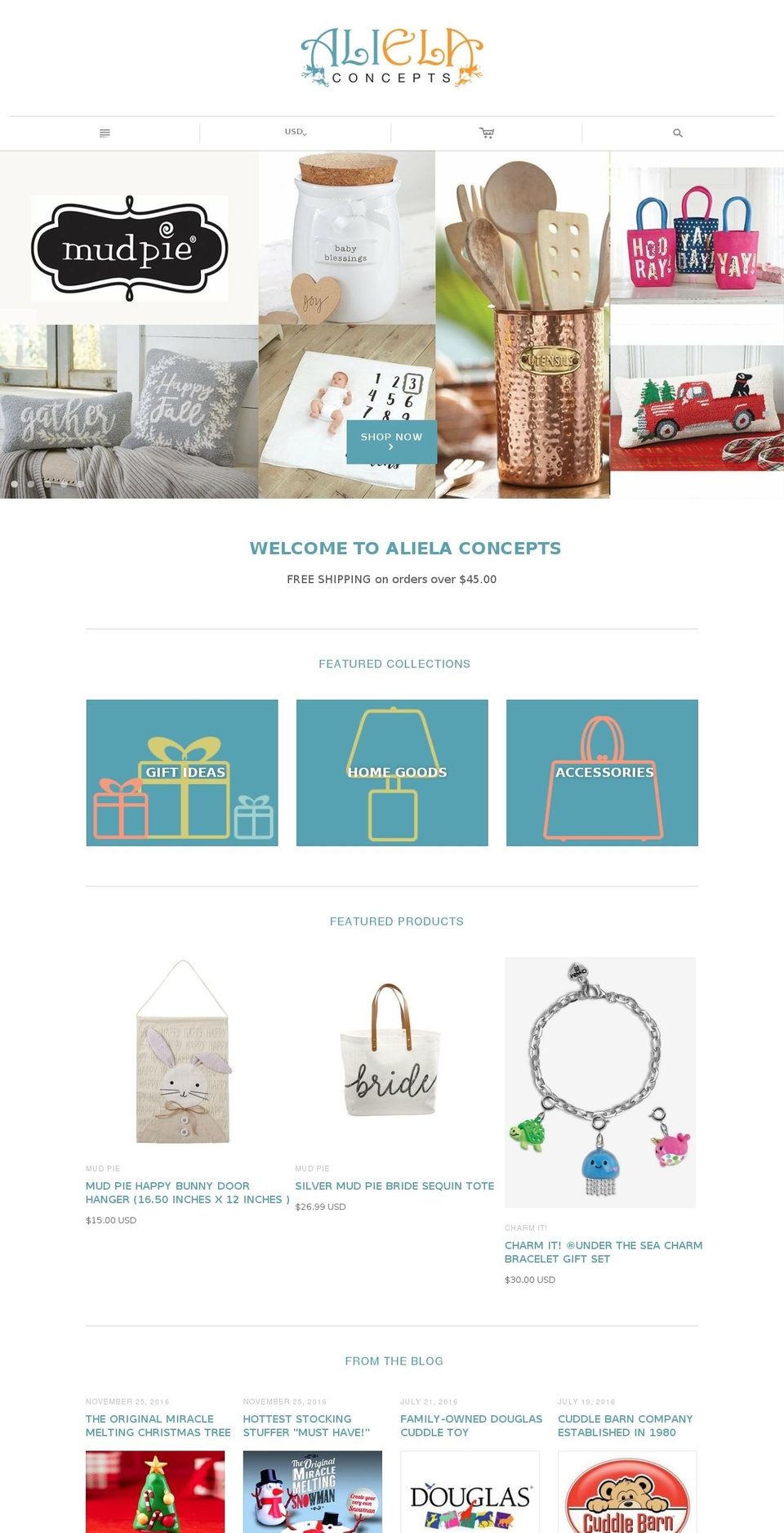 alielaconcepts.com shopify website screenshot