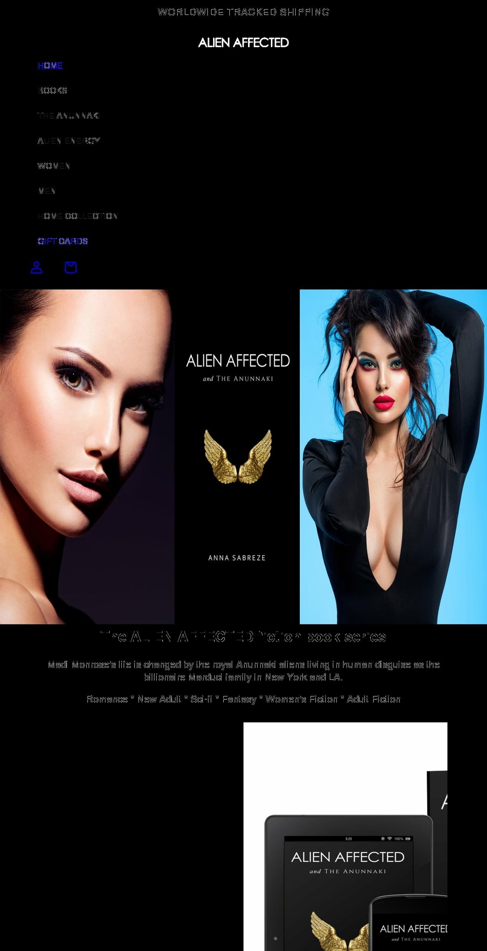 alienaffected.com shopify website screenshot