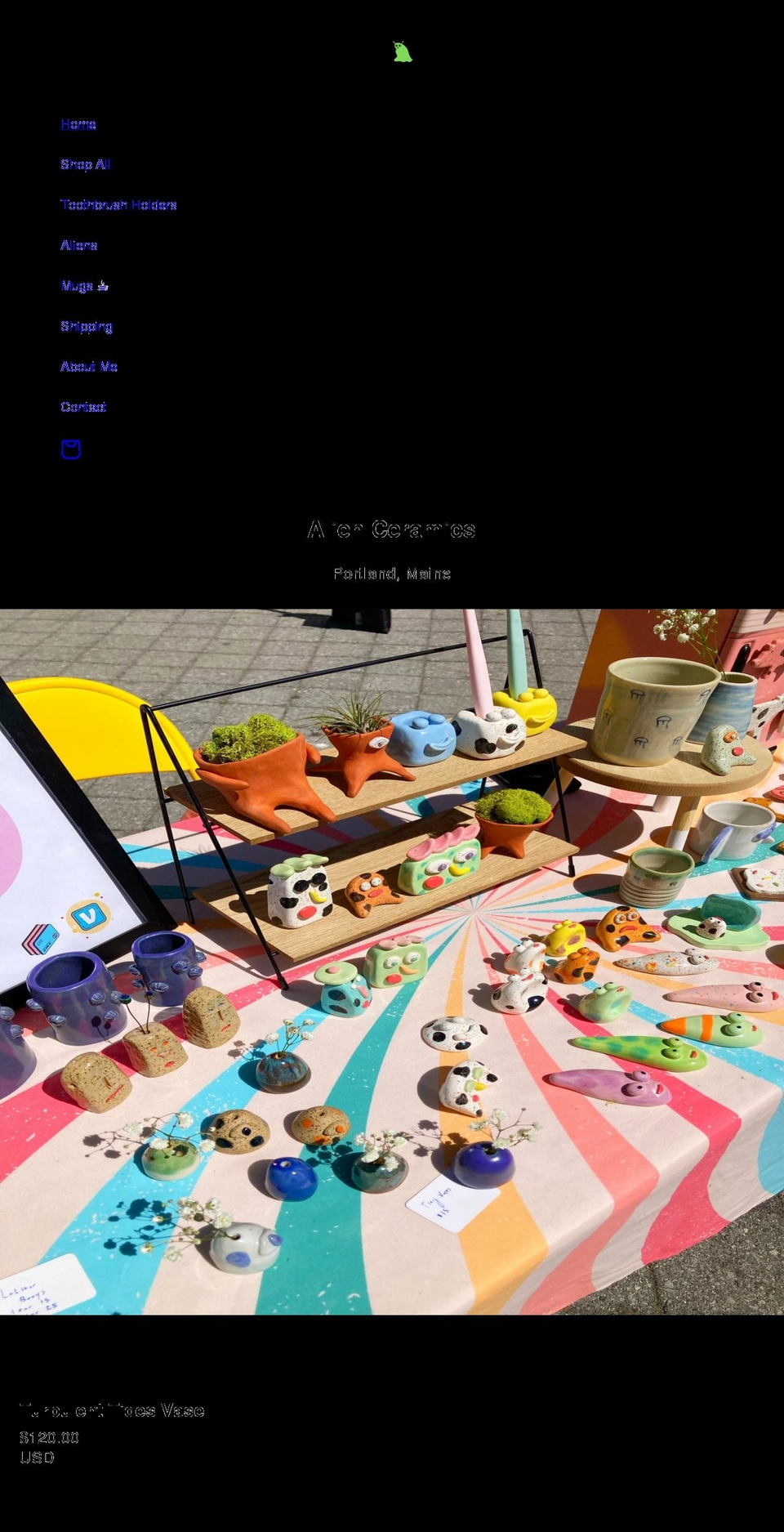 alienceramics.com shopify website screenshot