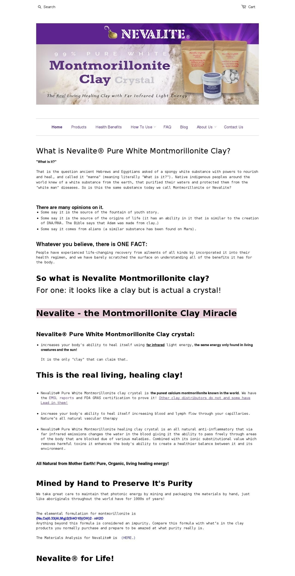 alienhealingclay.com — Shopify storefront screenshot
