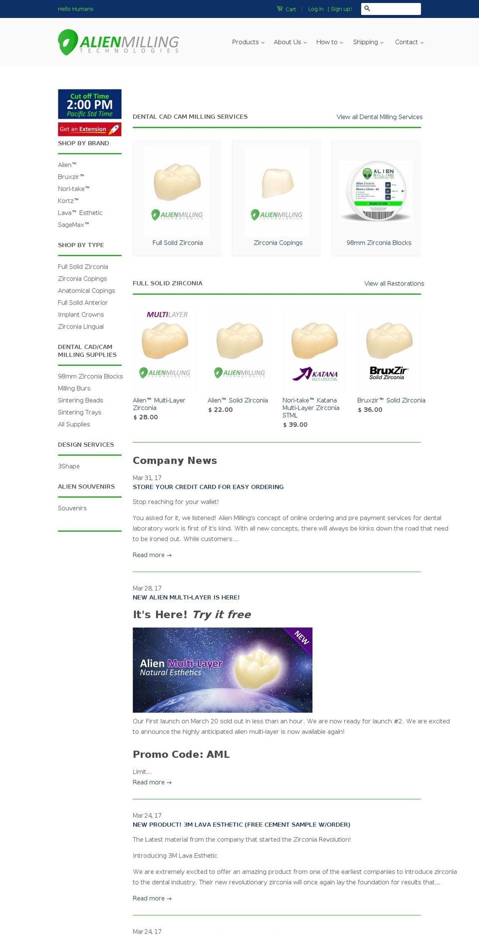 alienmilling.com shopify website screenshot