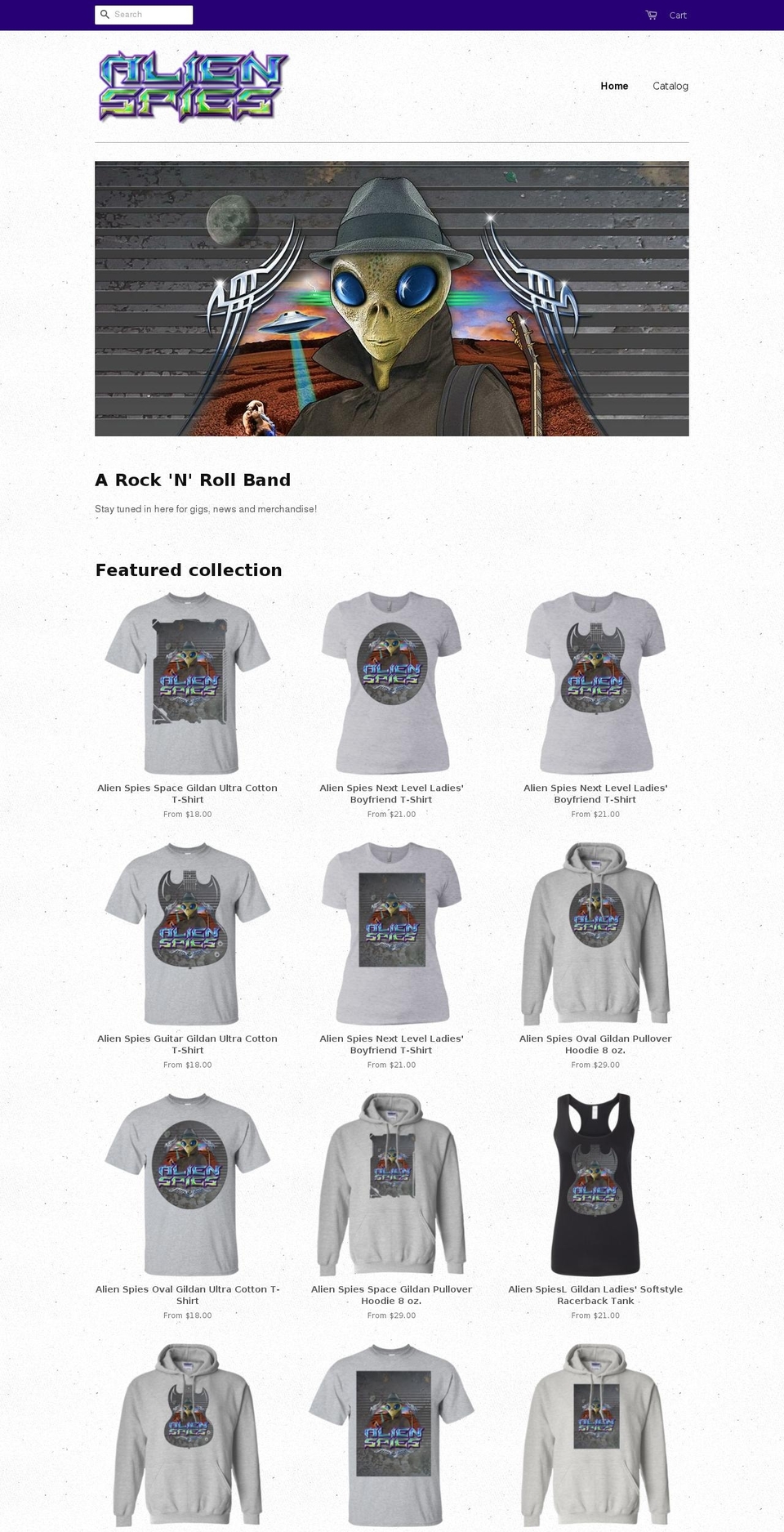 alienspies.com — Shopify storefront screenshot