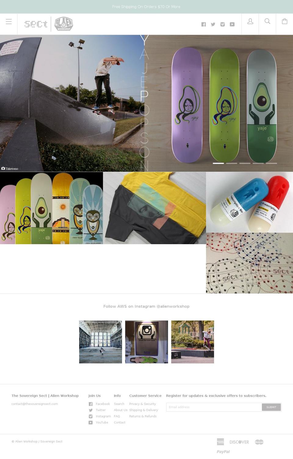 alienworkshop.com shopify website screenshot