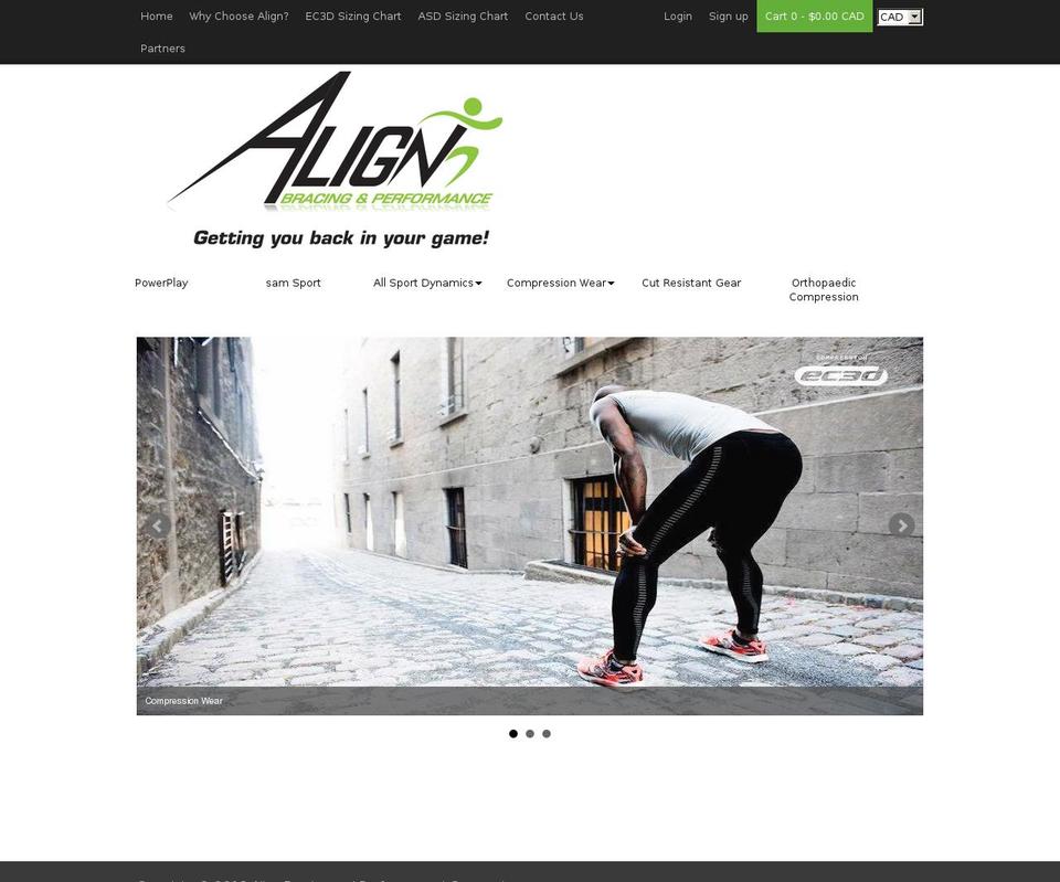 alignbracing.com shopify website screenshot