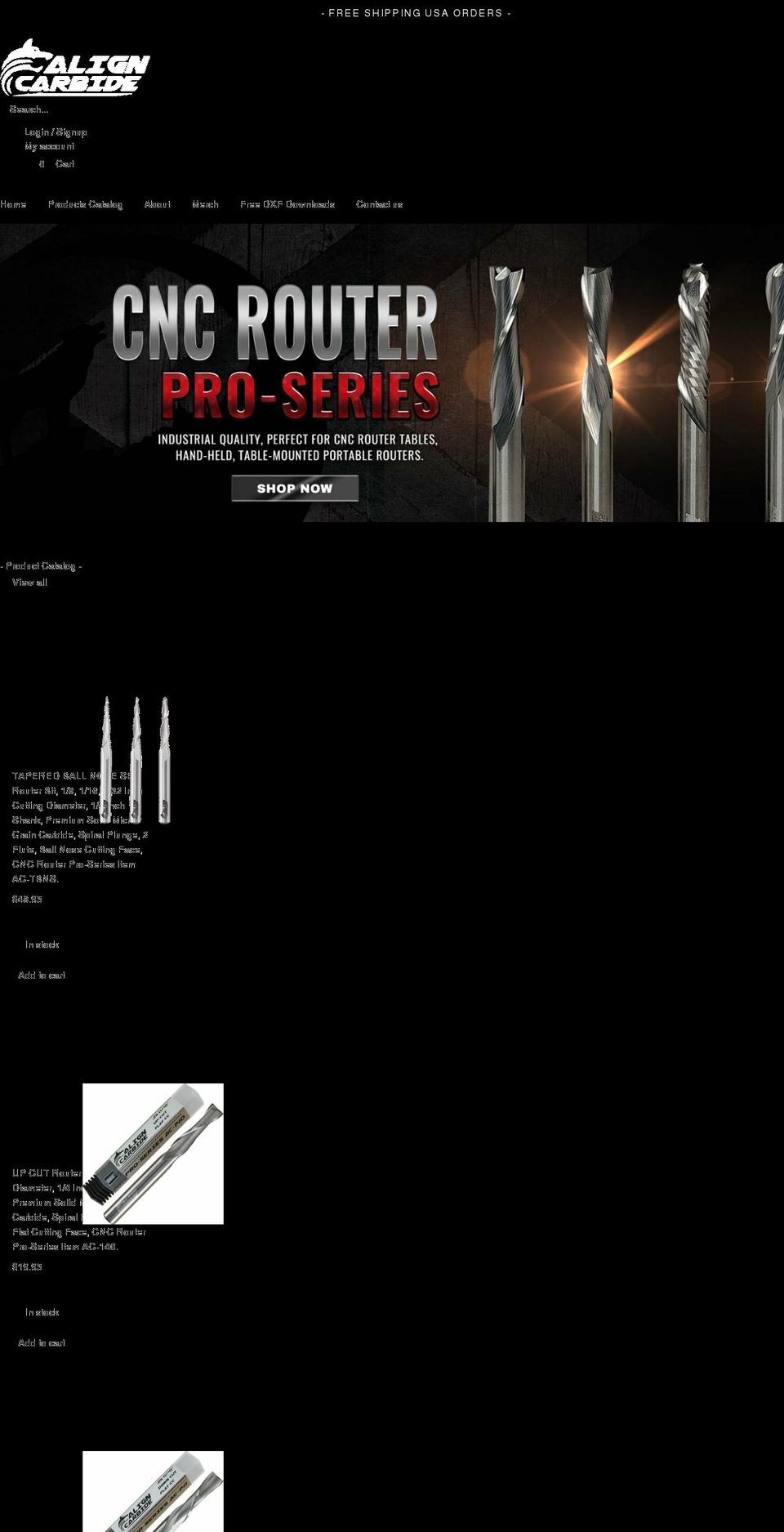 aligncarbide.com shopify website screenshot