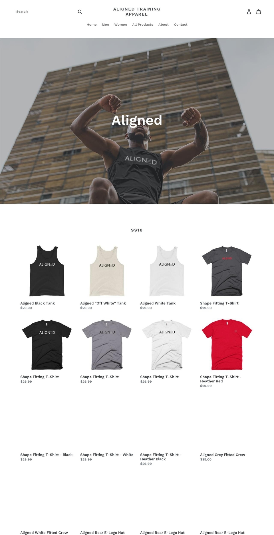 aligned-apparel.com — Shopify storefront screenshot