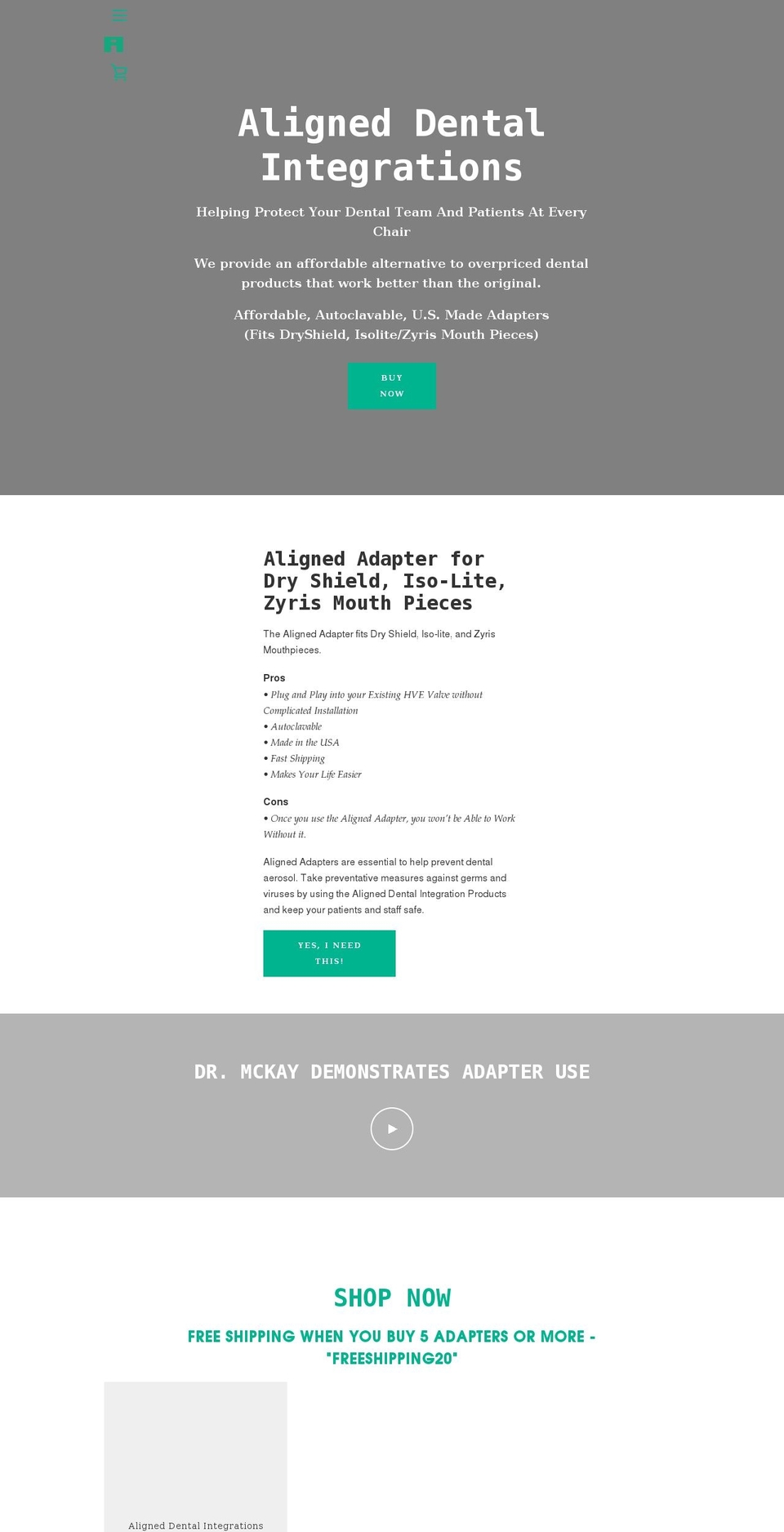 alignedintegrations.com shopify website screenshot